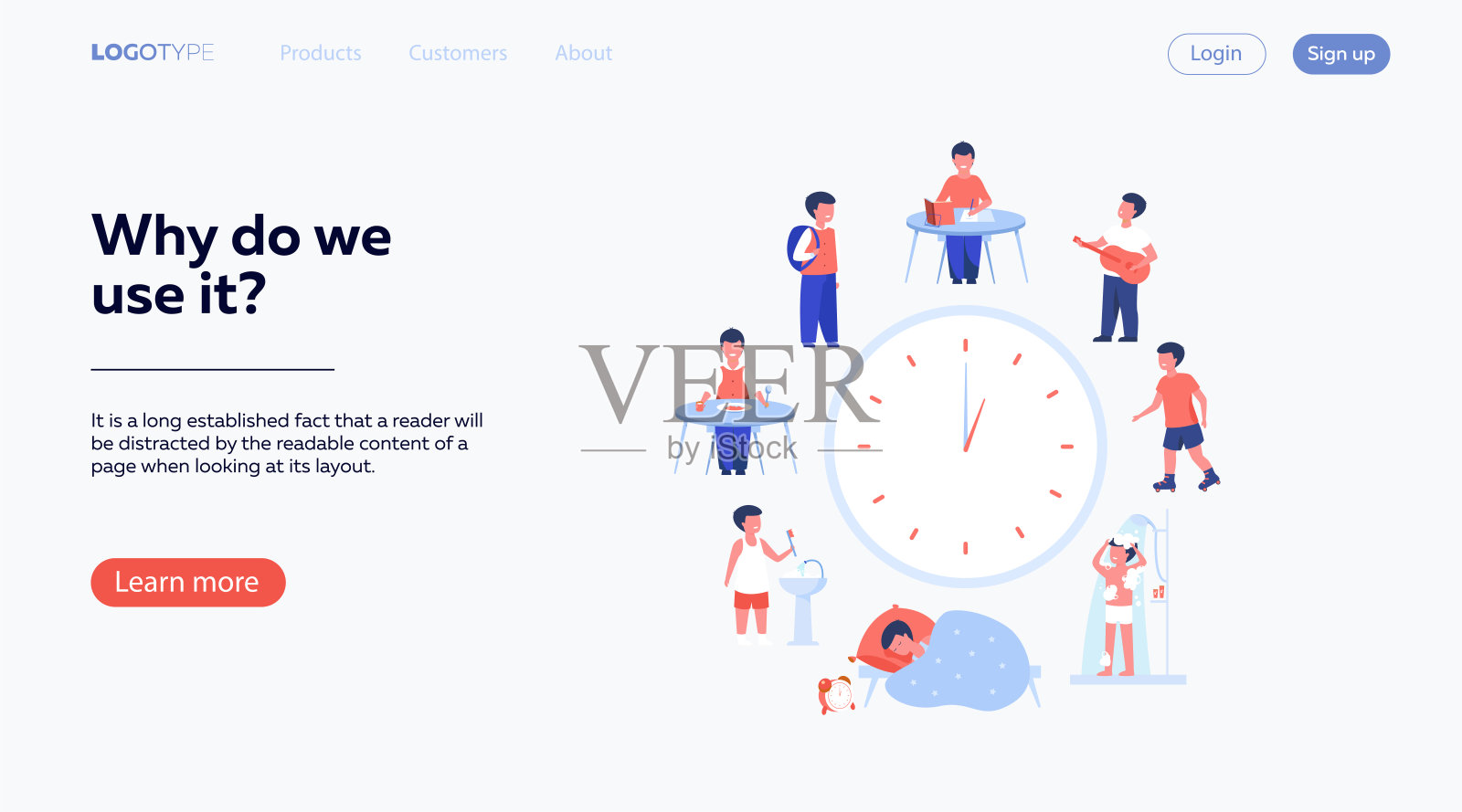 学校的孩子安排插画图片素材