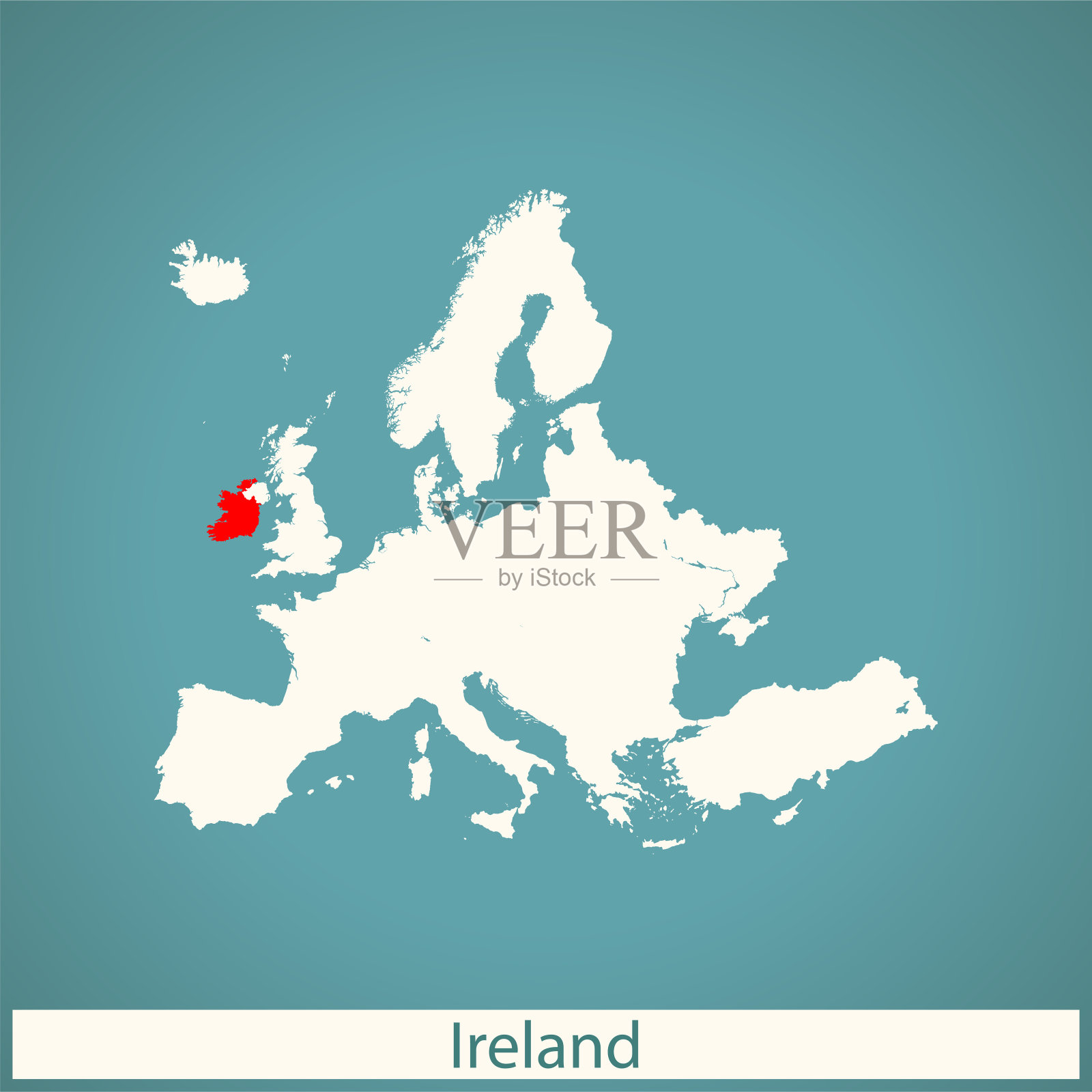 爱尔兰的地图插画图片素材