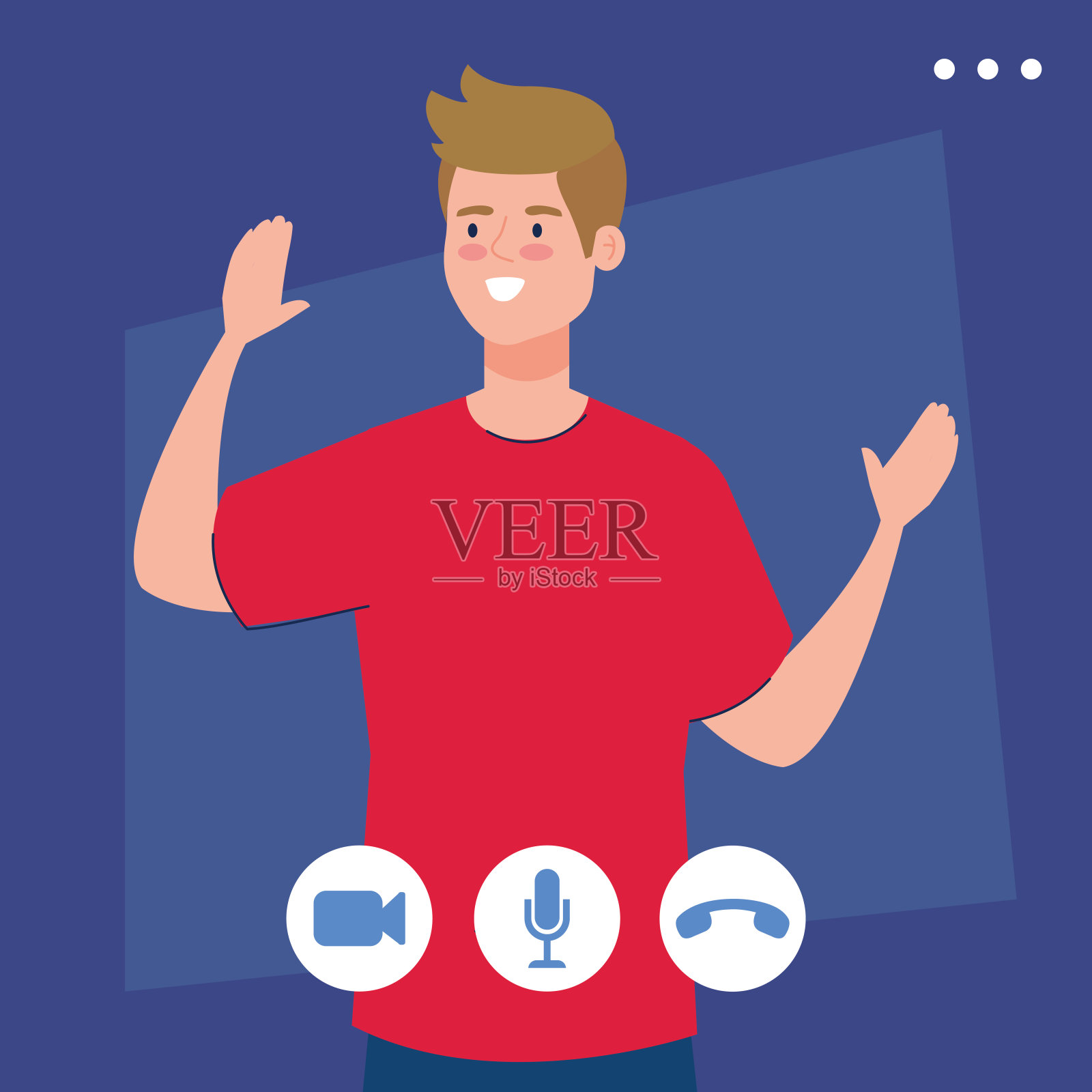 网上聚会,男人有网上聚会一起隔离,视频会议,网上聚会摄像头在线度假插画图片素材