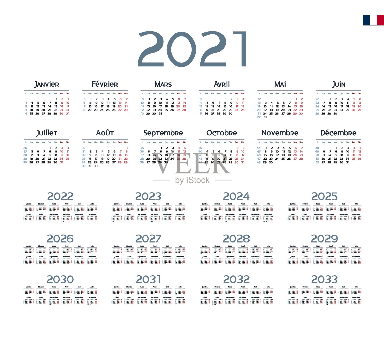 正上方白色背景的日历设计模板素材