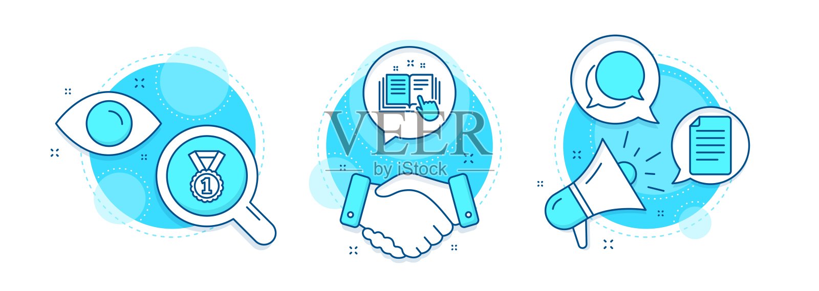 聊天信息,技术文档和文件图标集。最好的等级标志。语音泡泡,手册,纸页。向量插画图片素材