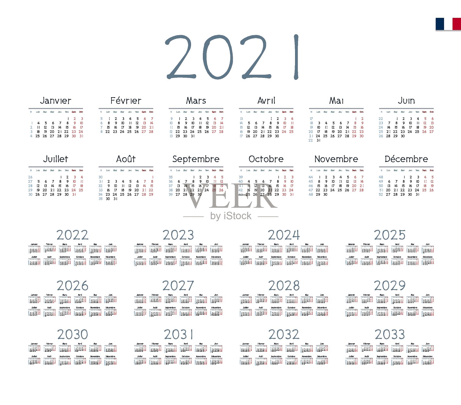 正上方白色背景的日历设计模板素材