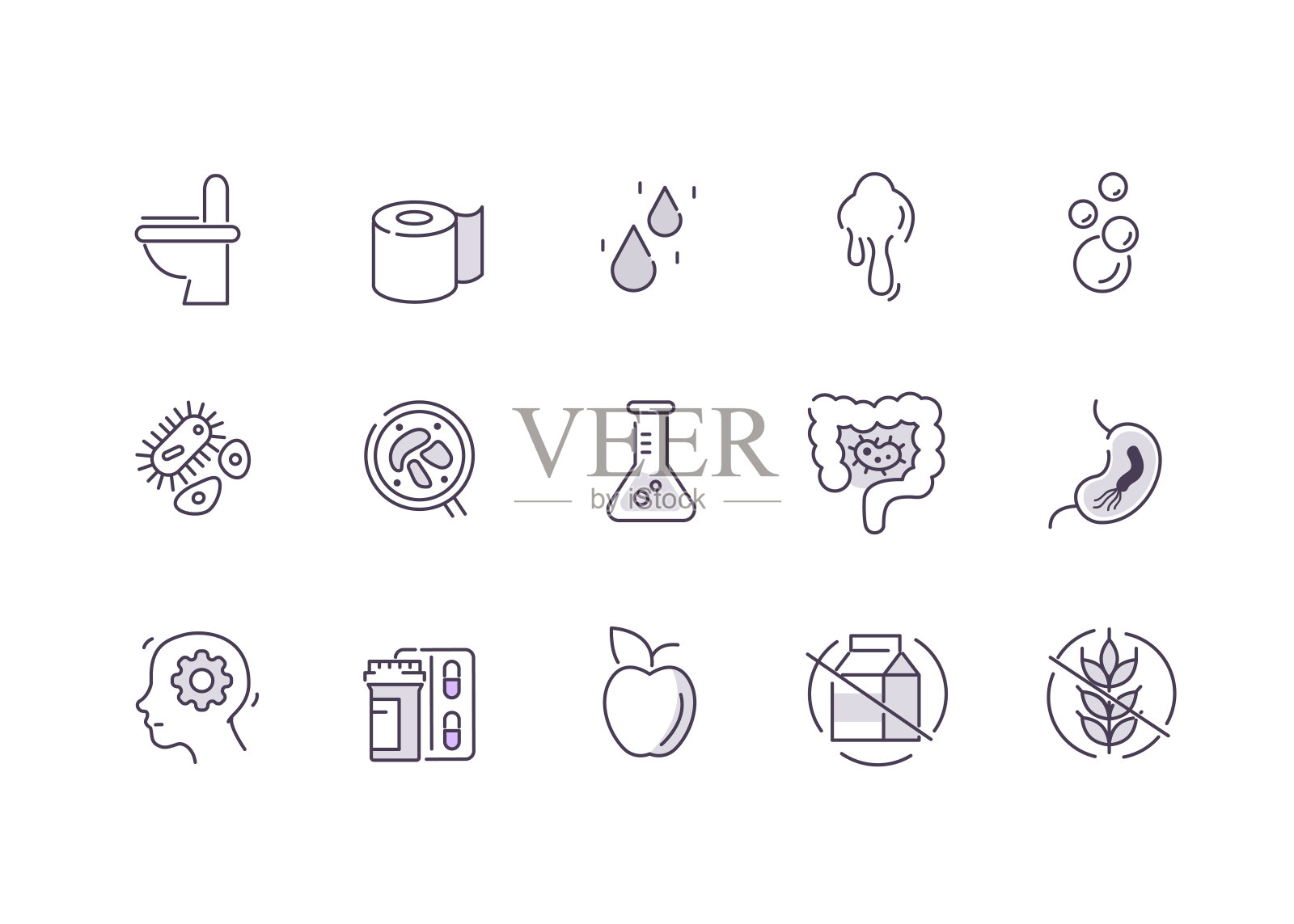 肠易激综合症的图标图标素材