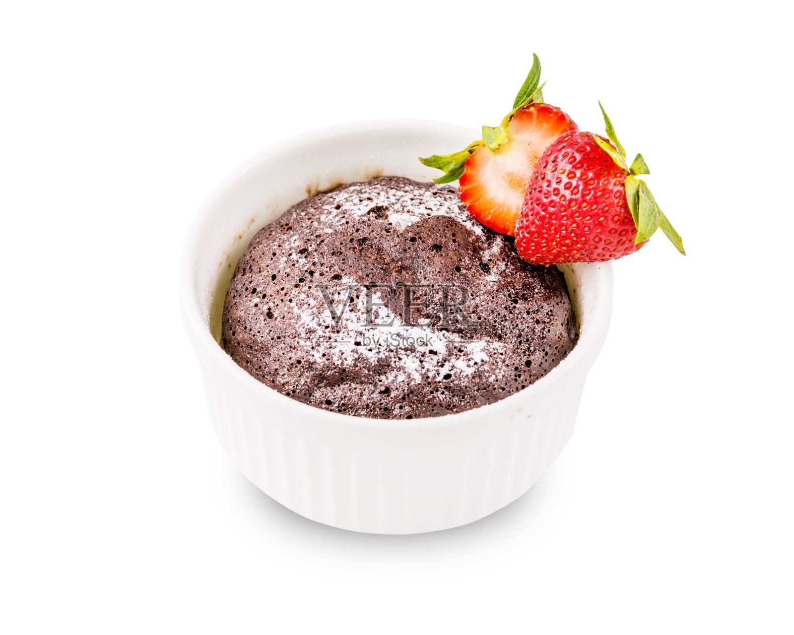 巧克力蛋糕配草莓水果照片摄影图片