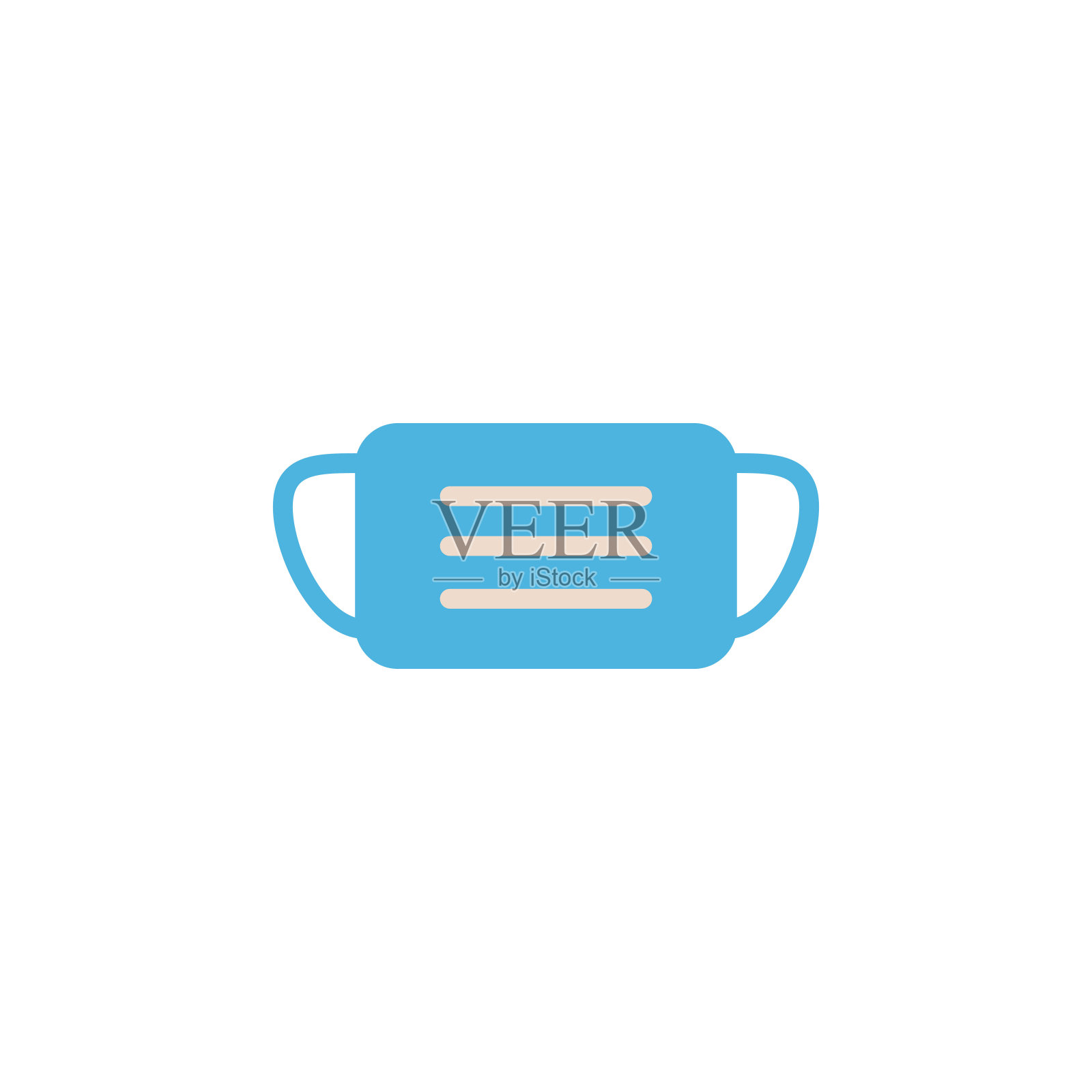 医用口罩平面图标矢量标志设计新潮插画图片素材