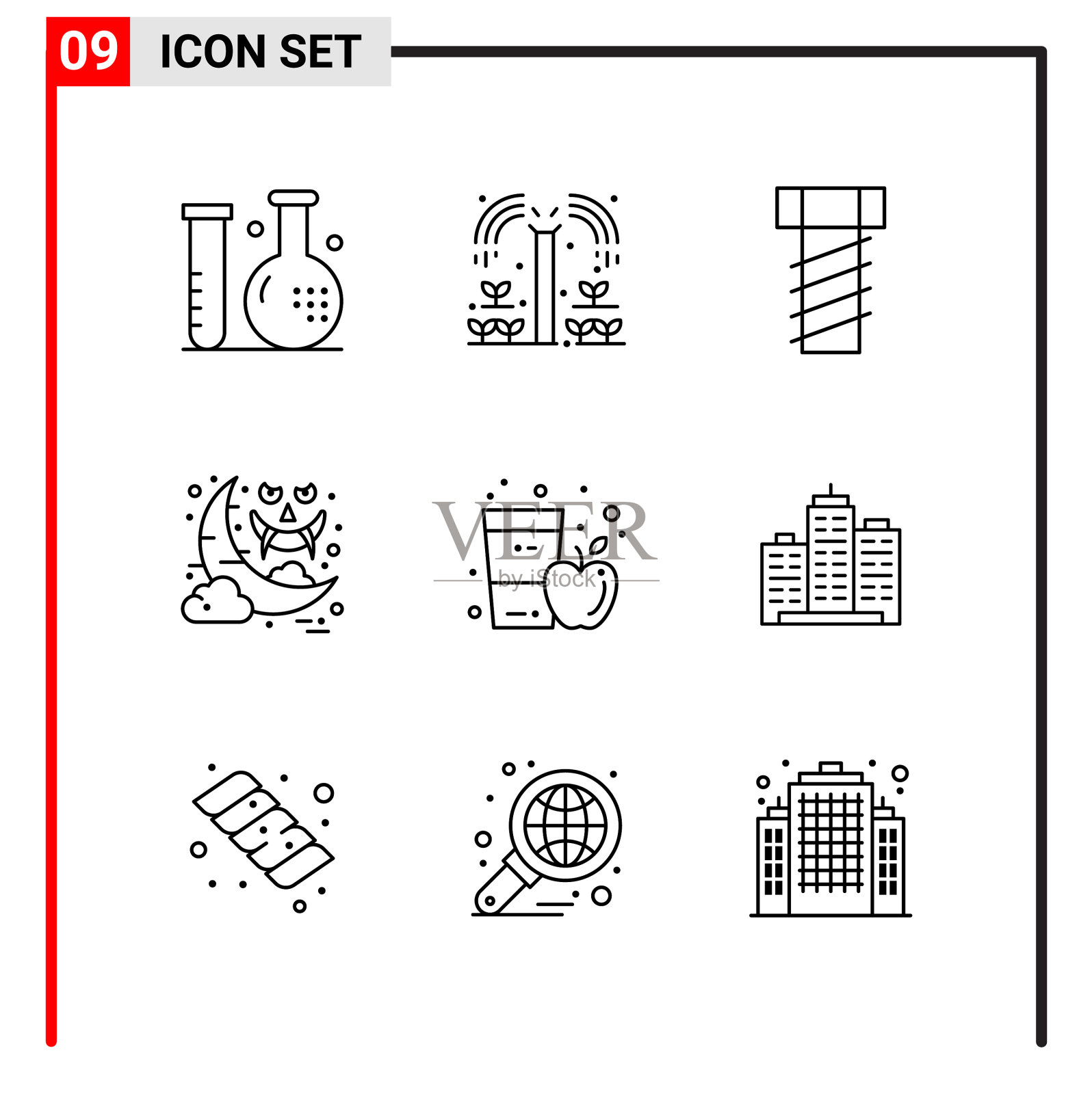 9个通用图标用于网站设计打印和图标素材