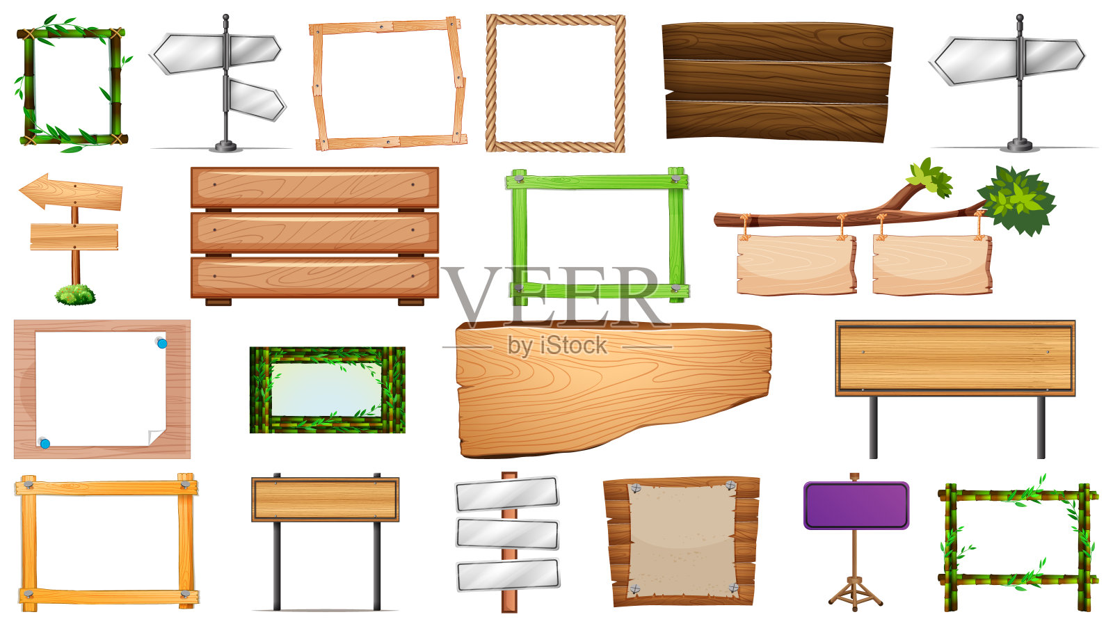 各种类型的标志条幅插画图片素材