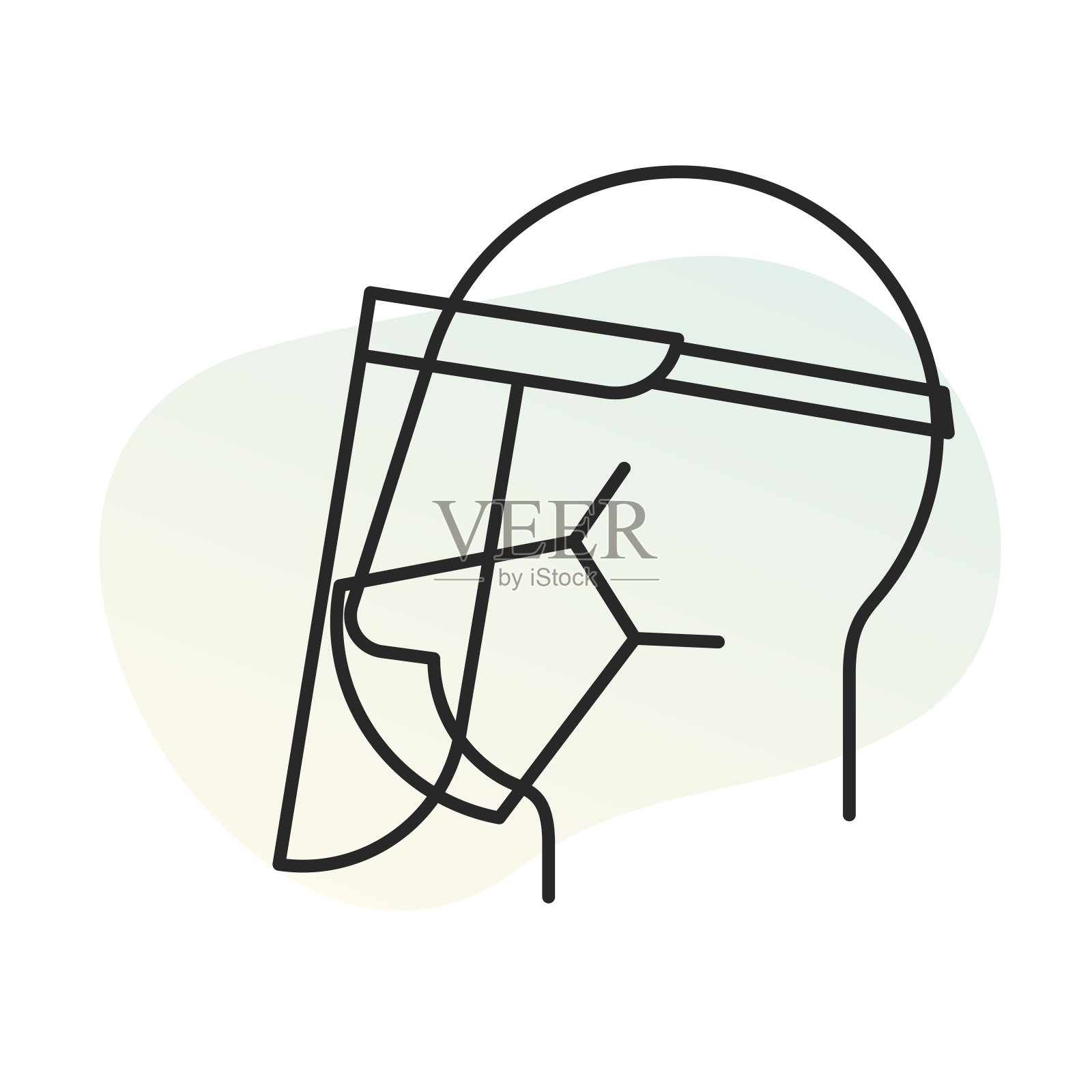 必须佩戴防护口罩和面罩-图标插画图片素材