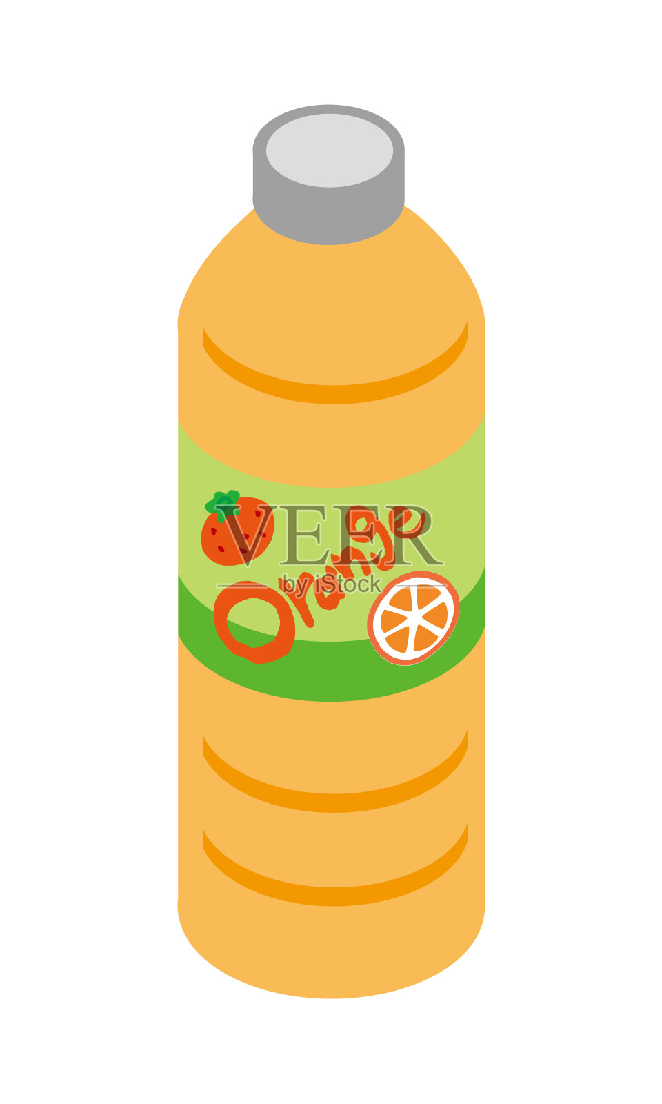 塑料瓶饮料中橙汁的插图插画图片素材