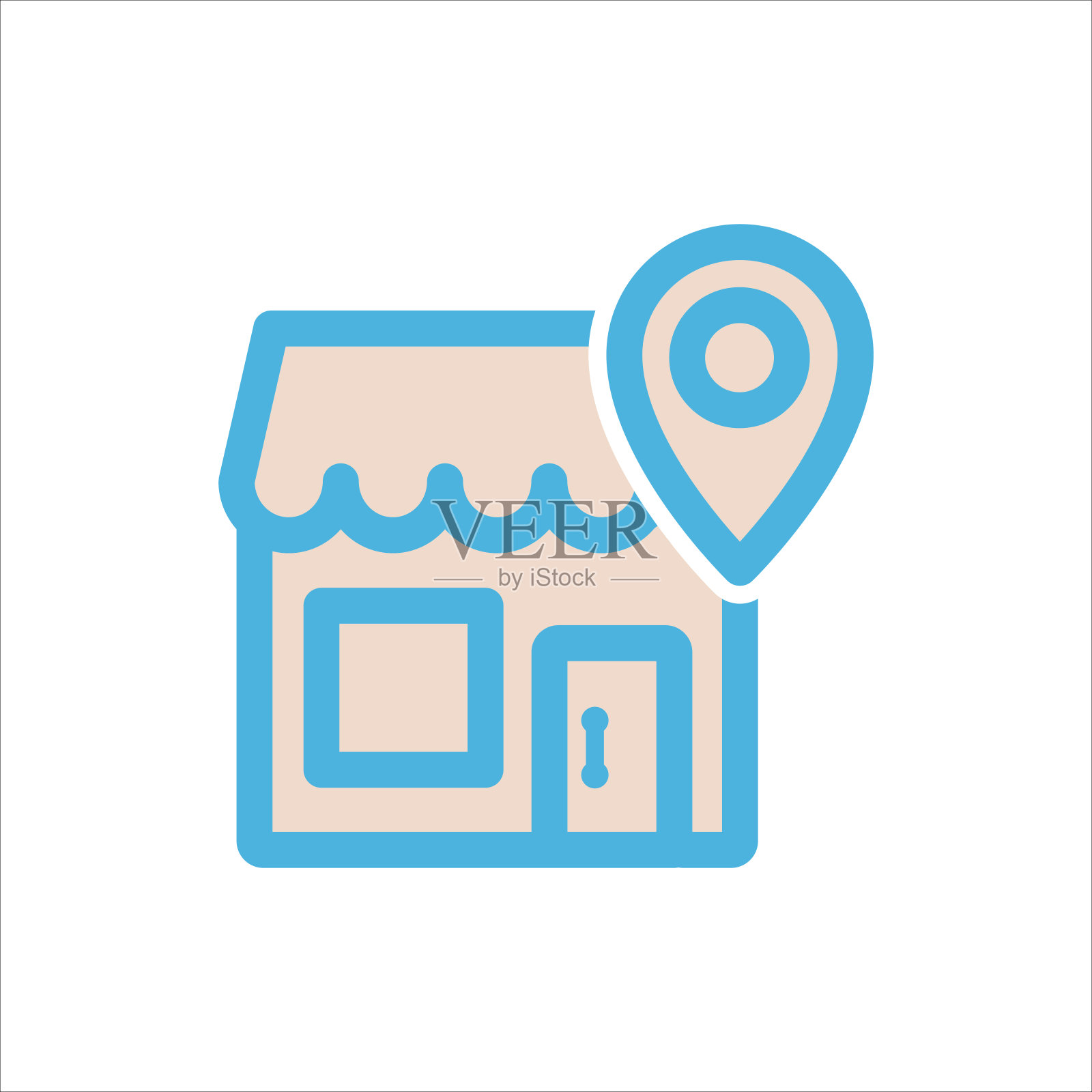 市场商店图标平面矢量符号设计新潮插画图片素材