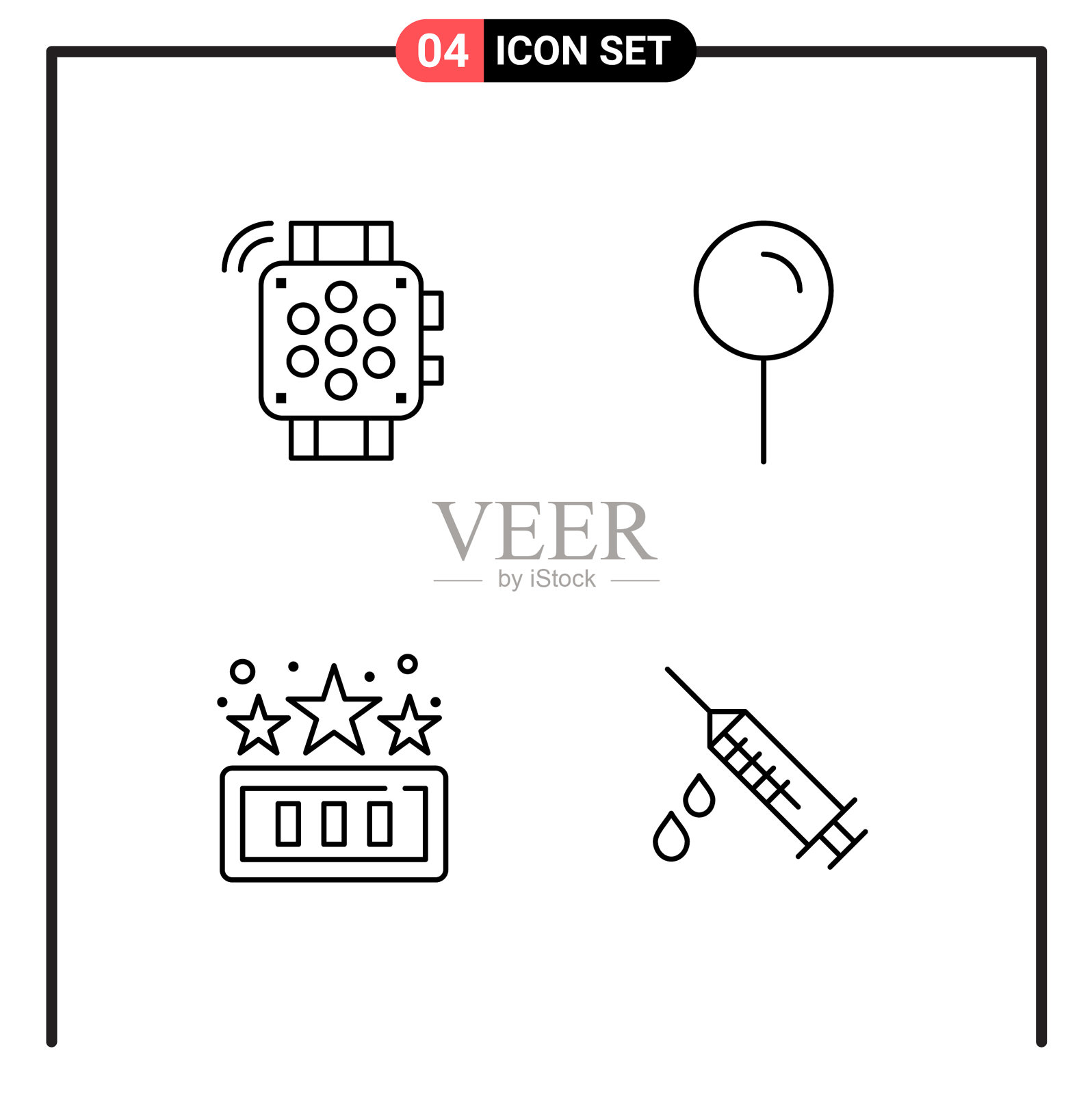 为网页和移动设置4个线条样式图标图标素材