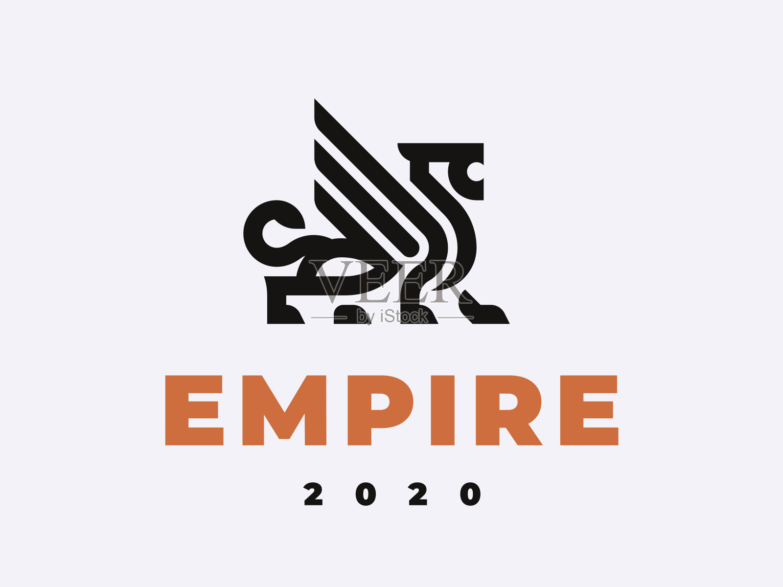 飞狮现代标志。纹章大猫徽章设计可编辑为您的业务。矢量插图。设计元素图片