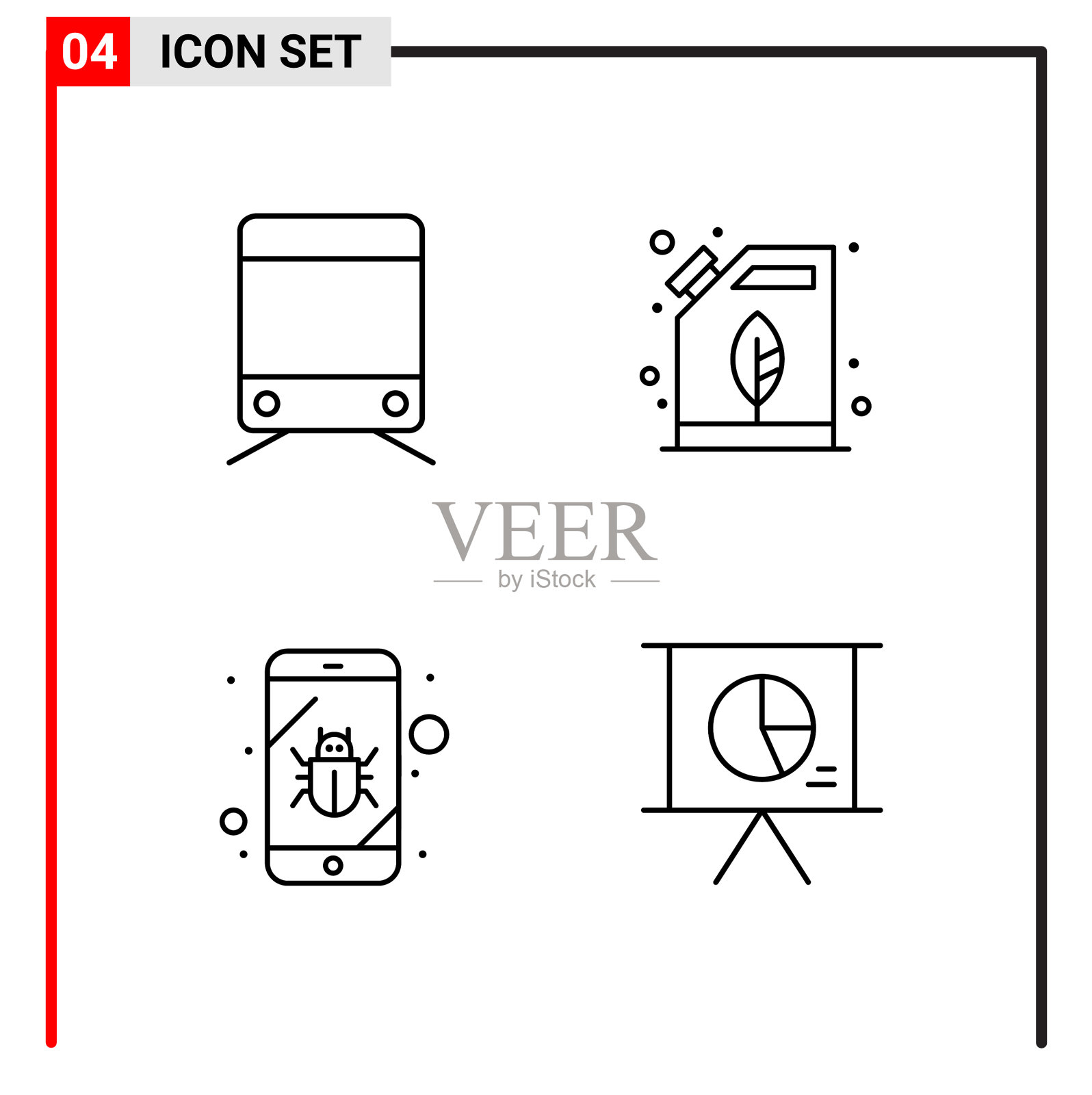 4个通用图标用于网站设计打印和图标素材