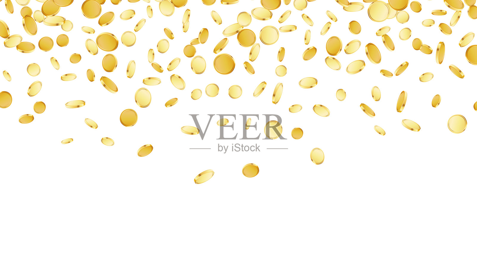 硬币下降背景。赌场头奖或赢的概念。插画图片素材