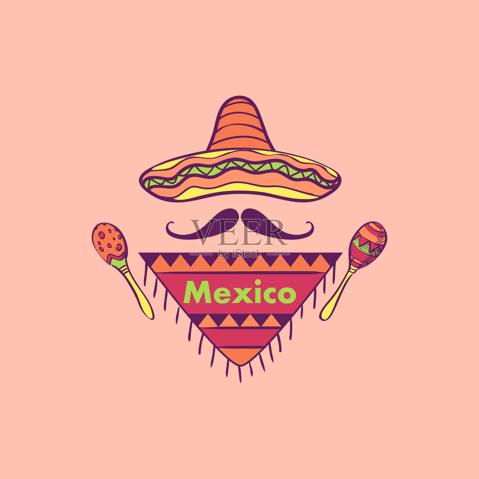 墨西哥商标和会徽插画图片素材