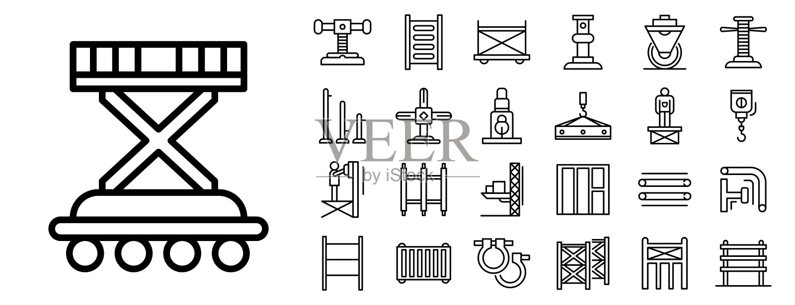 脚手架图标设置,轮廓样式图标素材