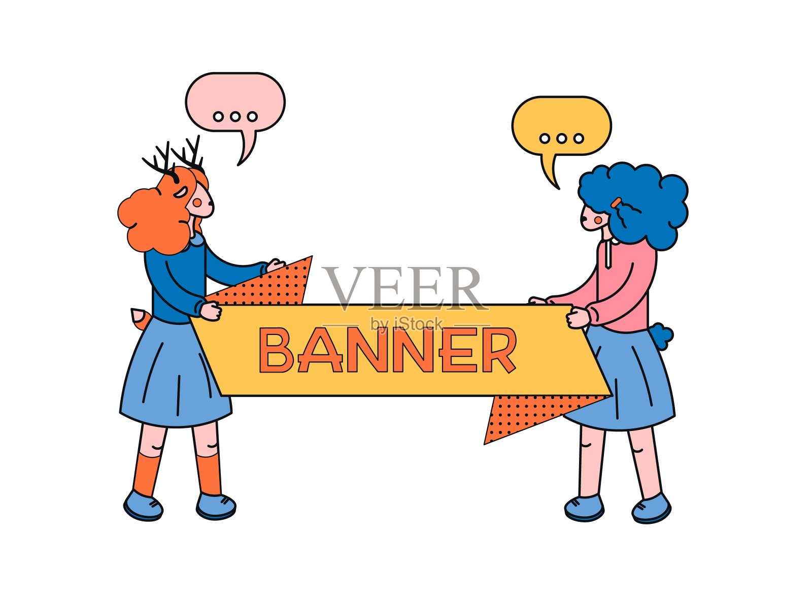 企业旗帜插画图片素材