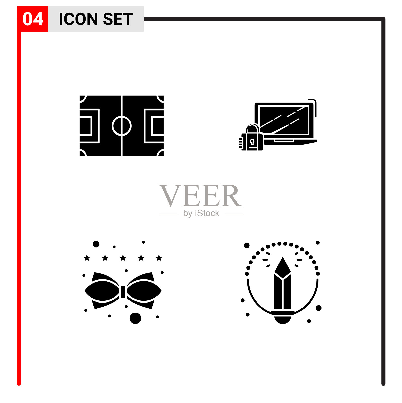 4个通用图标用于网站设计打印和图标素材