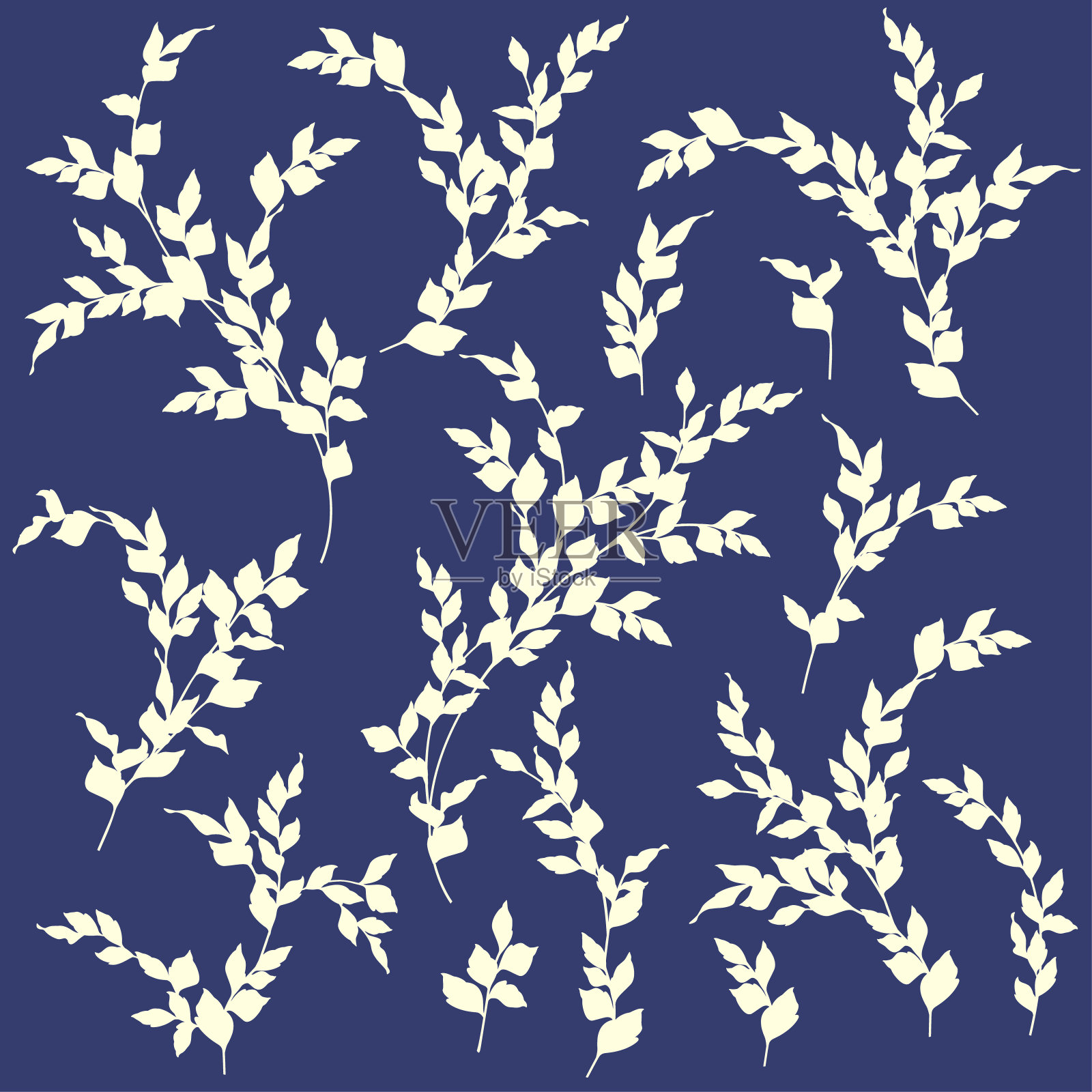 植物的剪影插图,简洁而美丽,插画图片素材