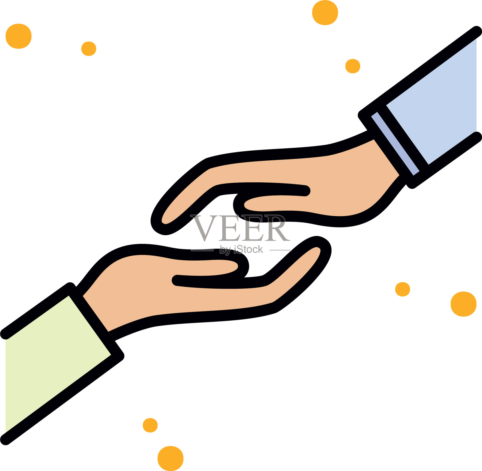 孤立的标志与手线和填充样式图标设计元素图片