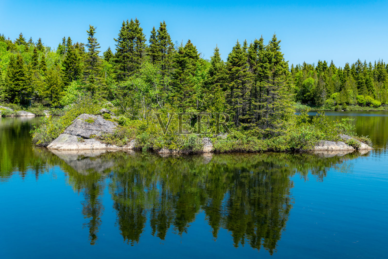 小湖中的小岛照片摄影图片