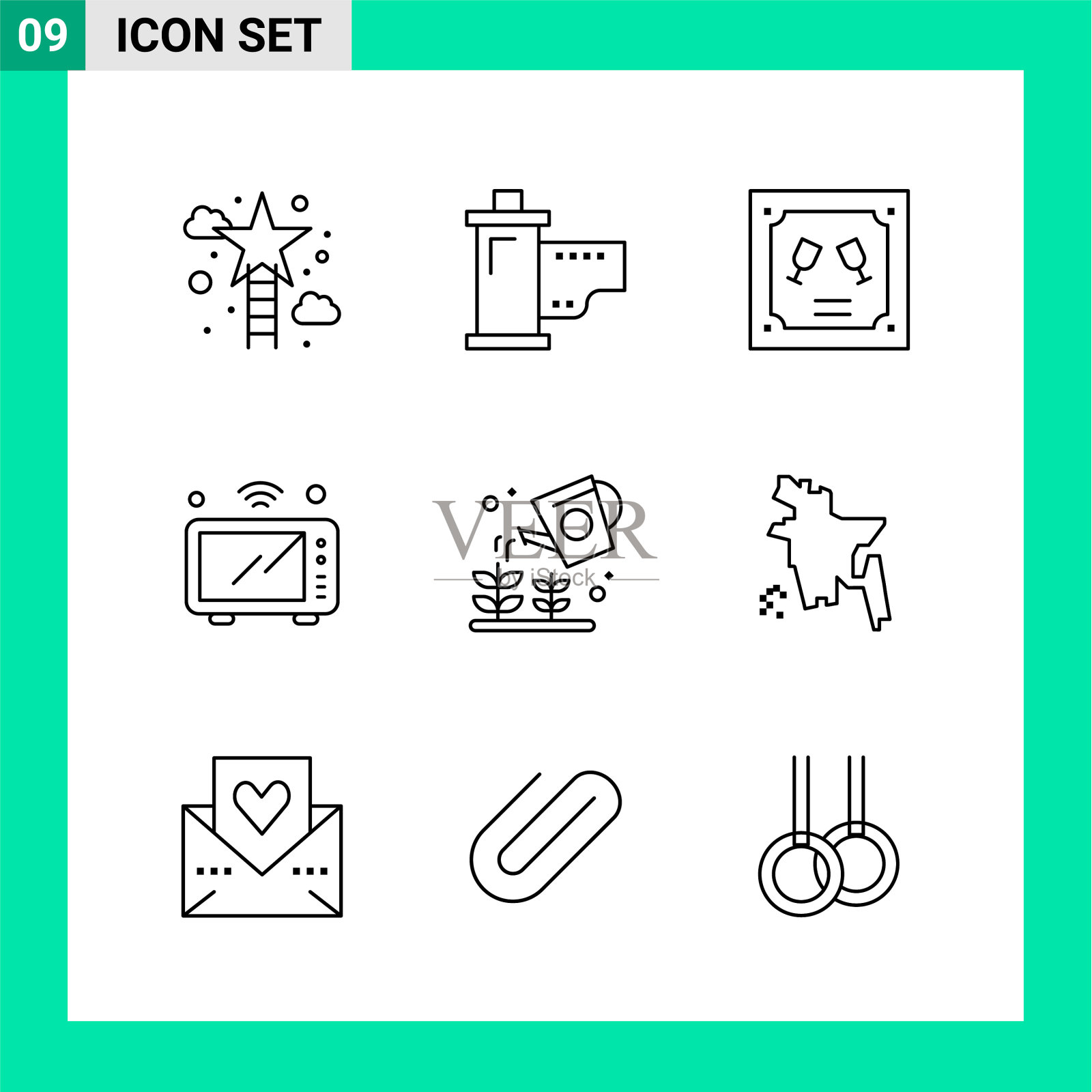 包9线条样式图标设置轮廓符号图标素材