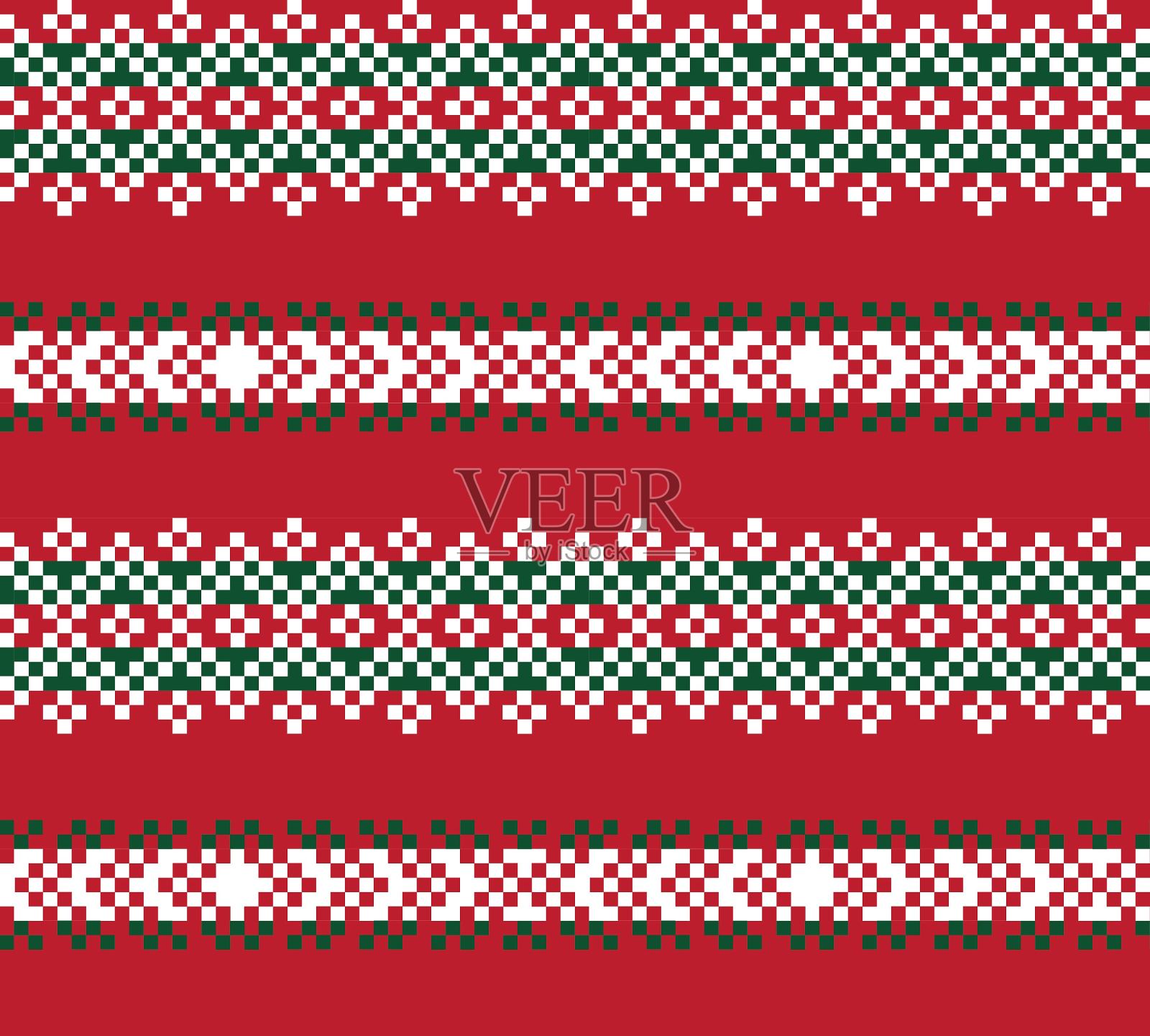 圣诞集市岛无缝图案背景插画图片素材