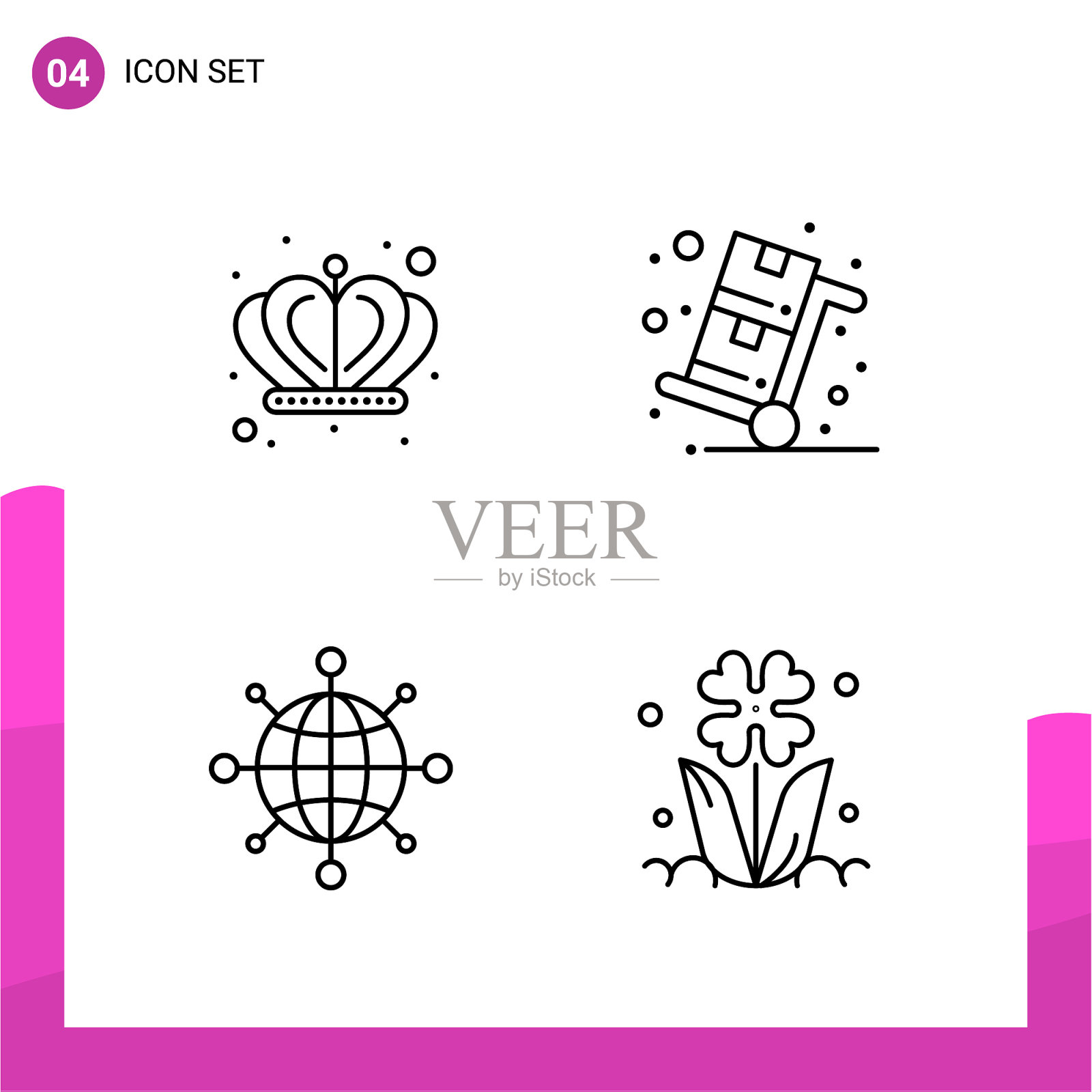 轮廓图标设置包4行图标隔离上图标素材