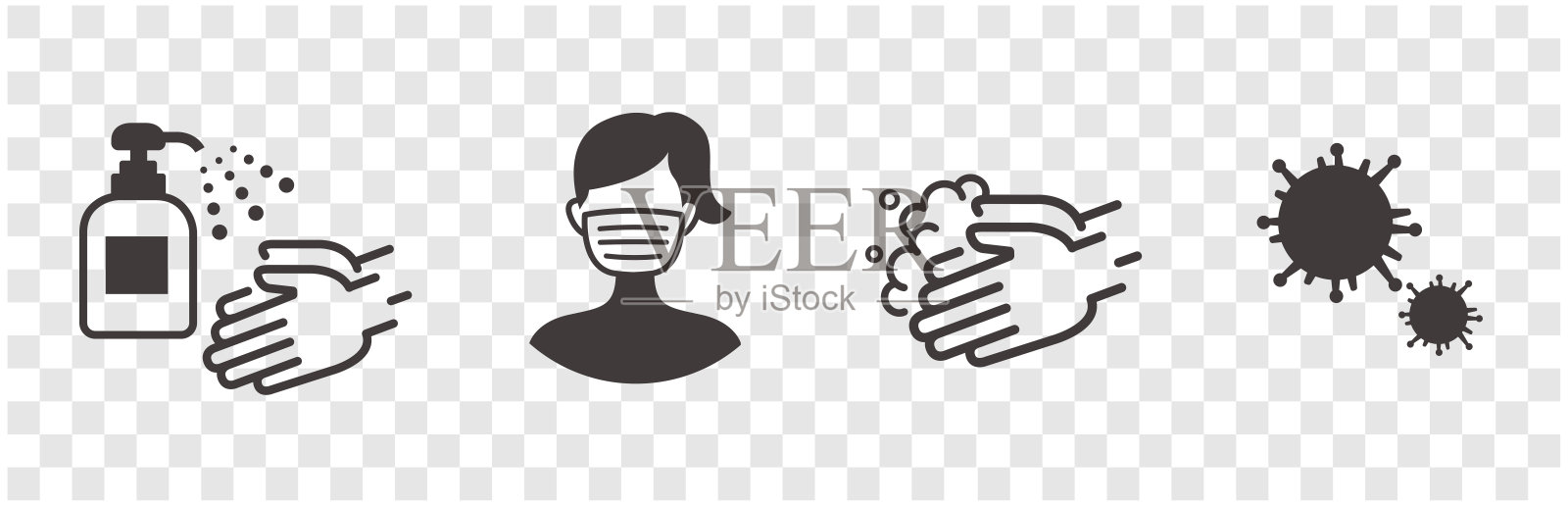 洗手口罩漱口插图向量插画图片素材