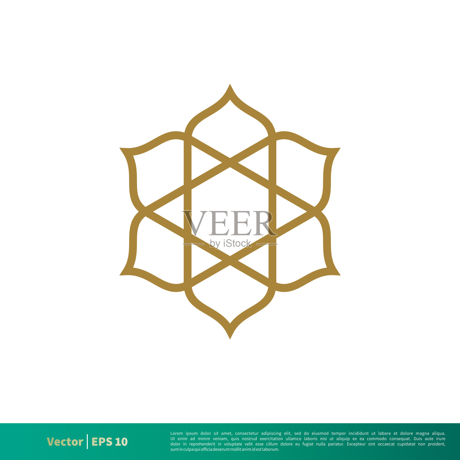 阿拉伯观赏星花图标矢量标志模板插图设计。向量EPS 10。插画图片素材