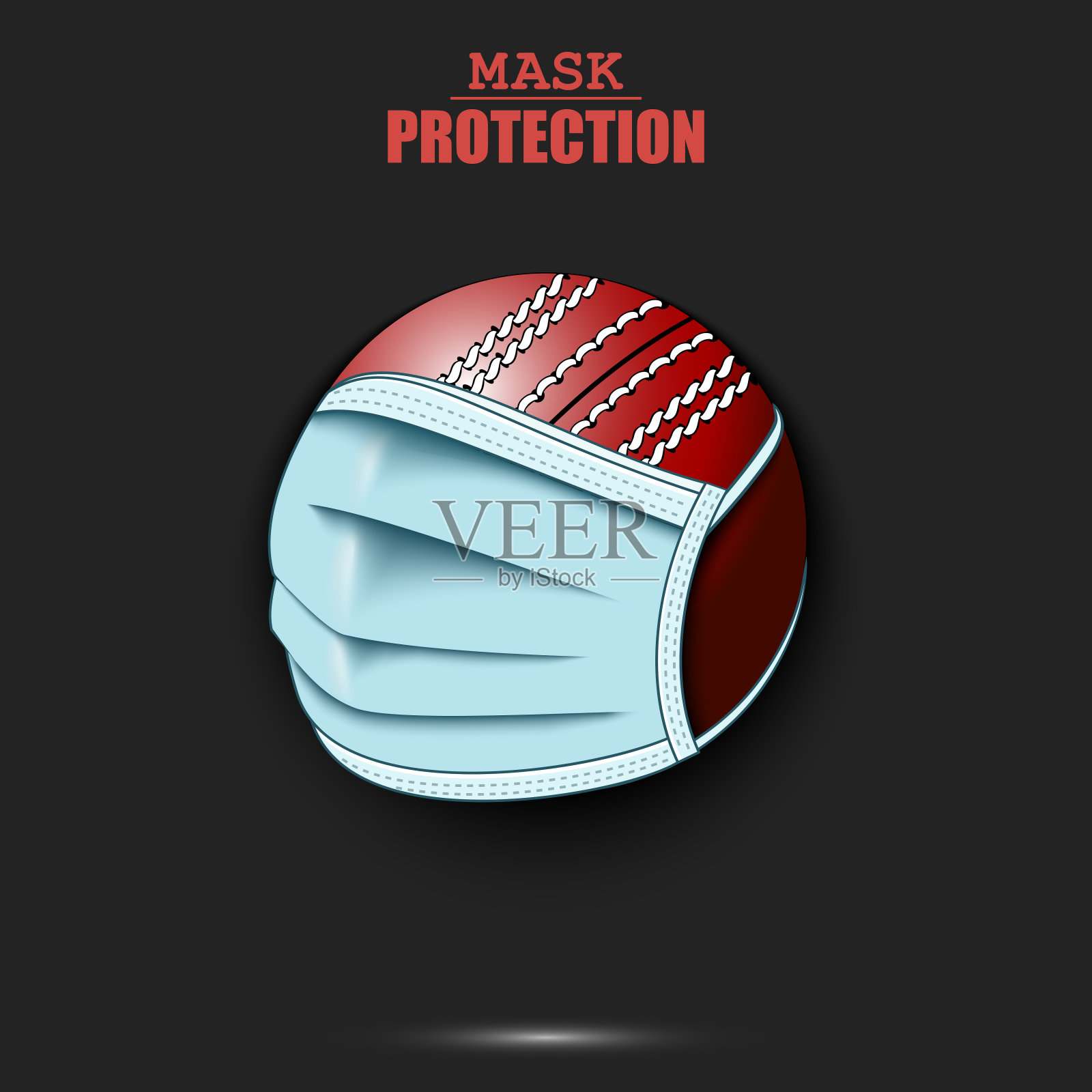 带着保护面罩的板球设计元素图片