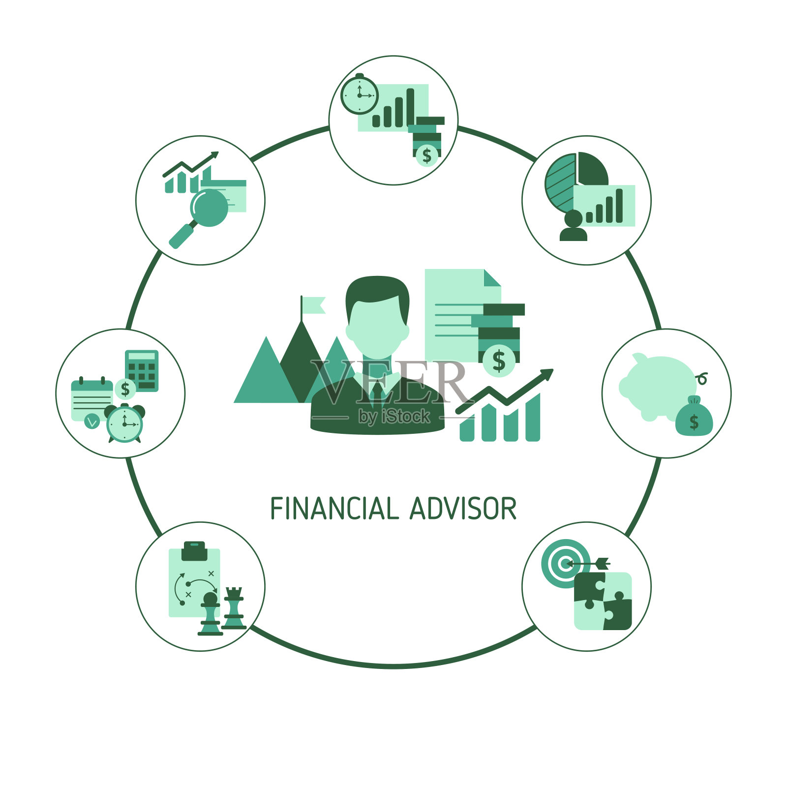 财务顾问矢量概念插画图片素材