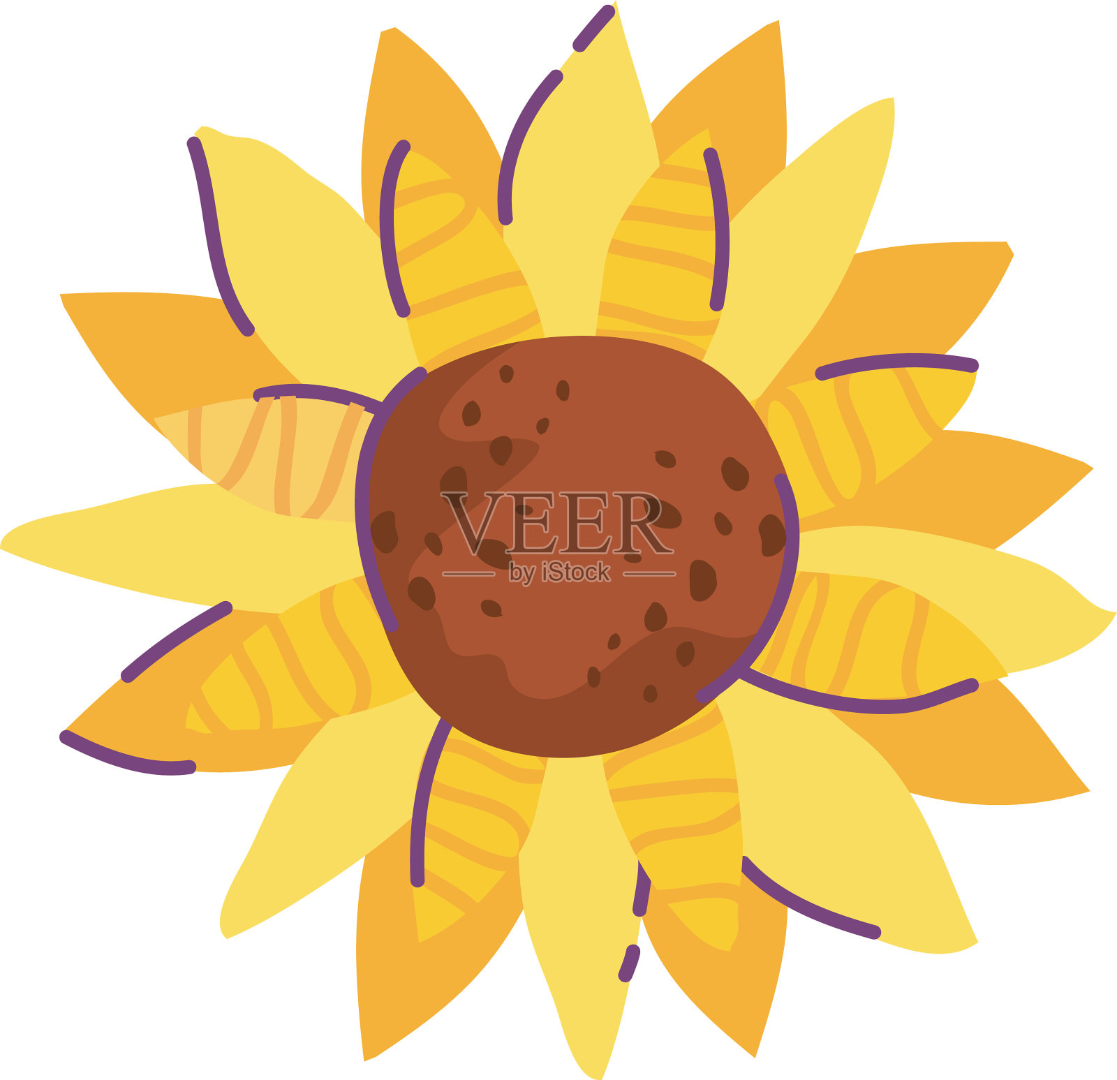 可爱的向日葵自然孤立图标设计元素图片