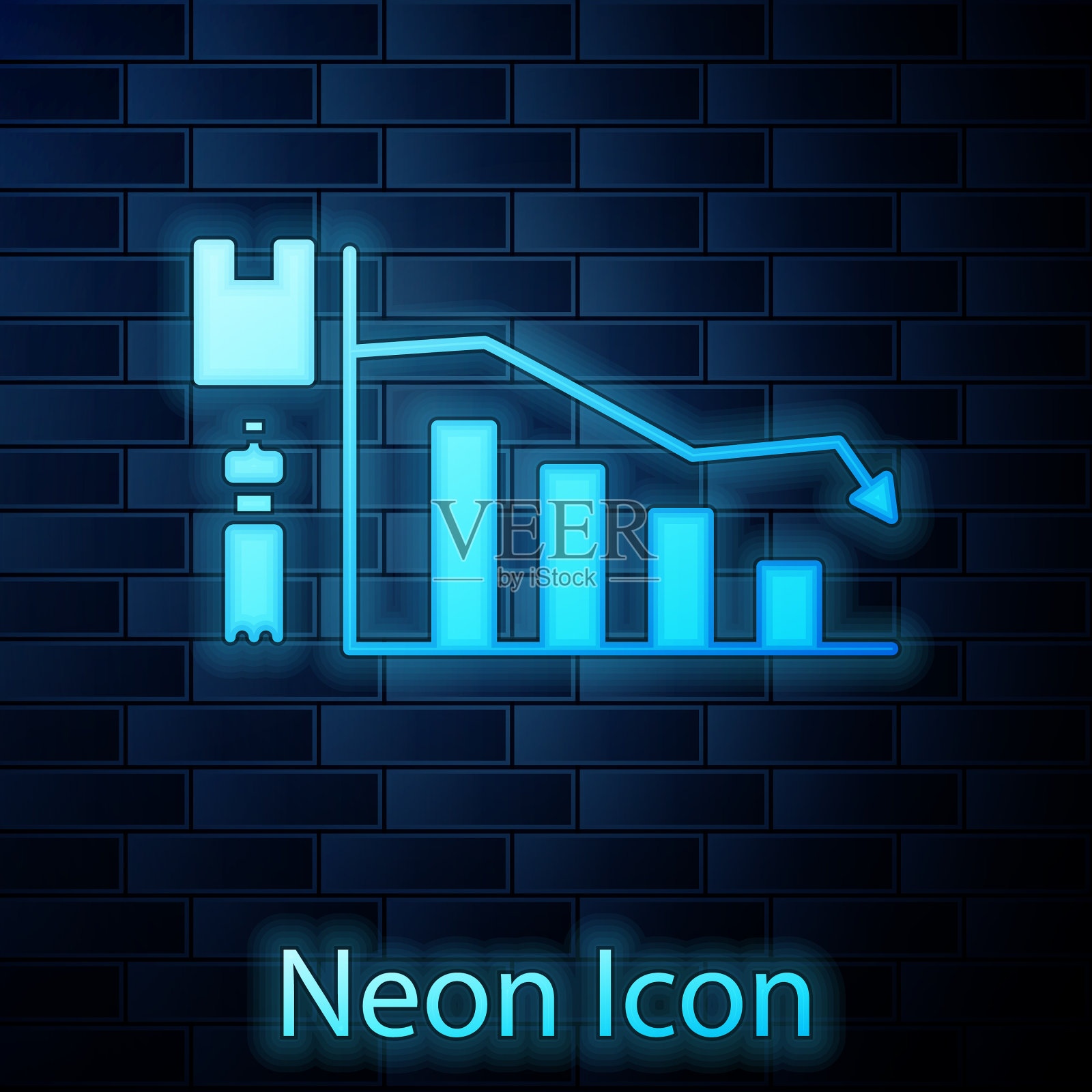 发光霓虹灯生态信息图图标孤立插画图片素材