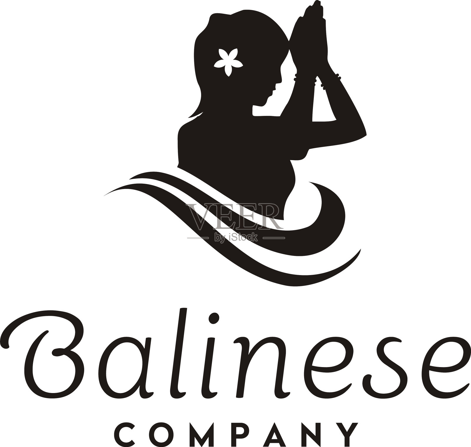 精神女人巴厘岛泰国女孩文化标志插画图片素材