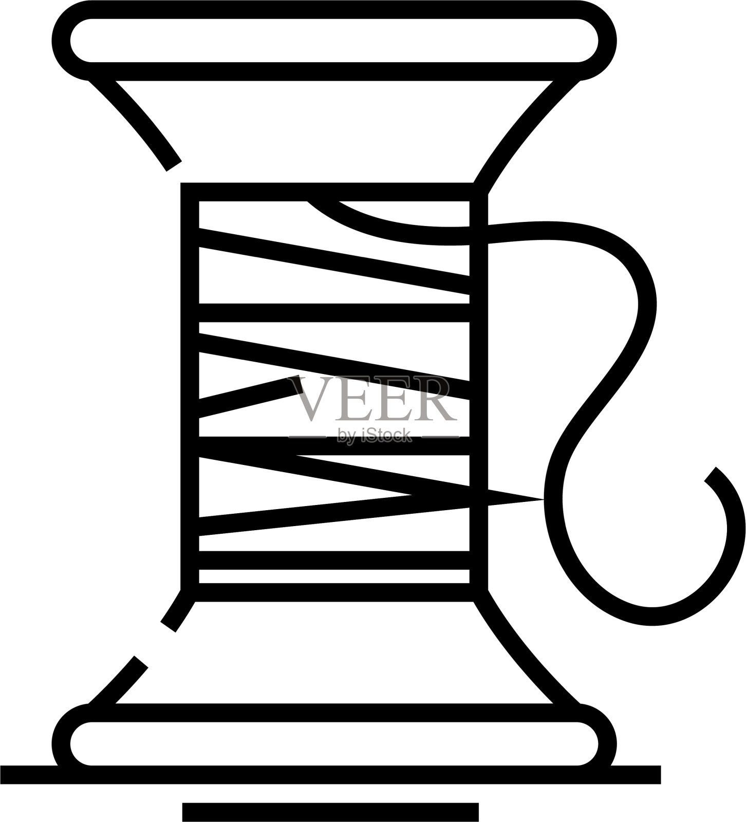 缝纫线线图标概念标志轮廓设计元素图片