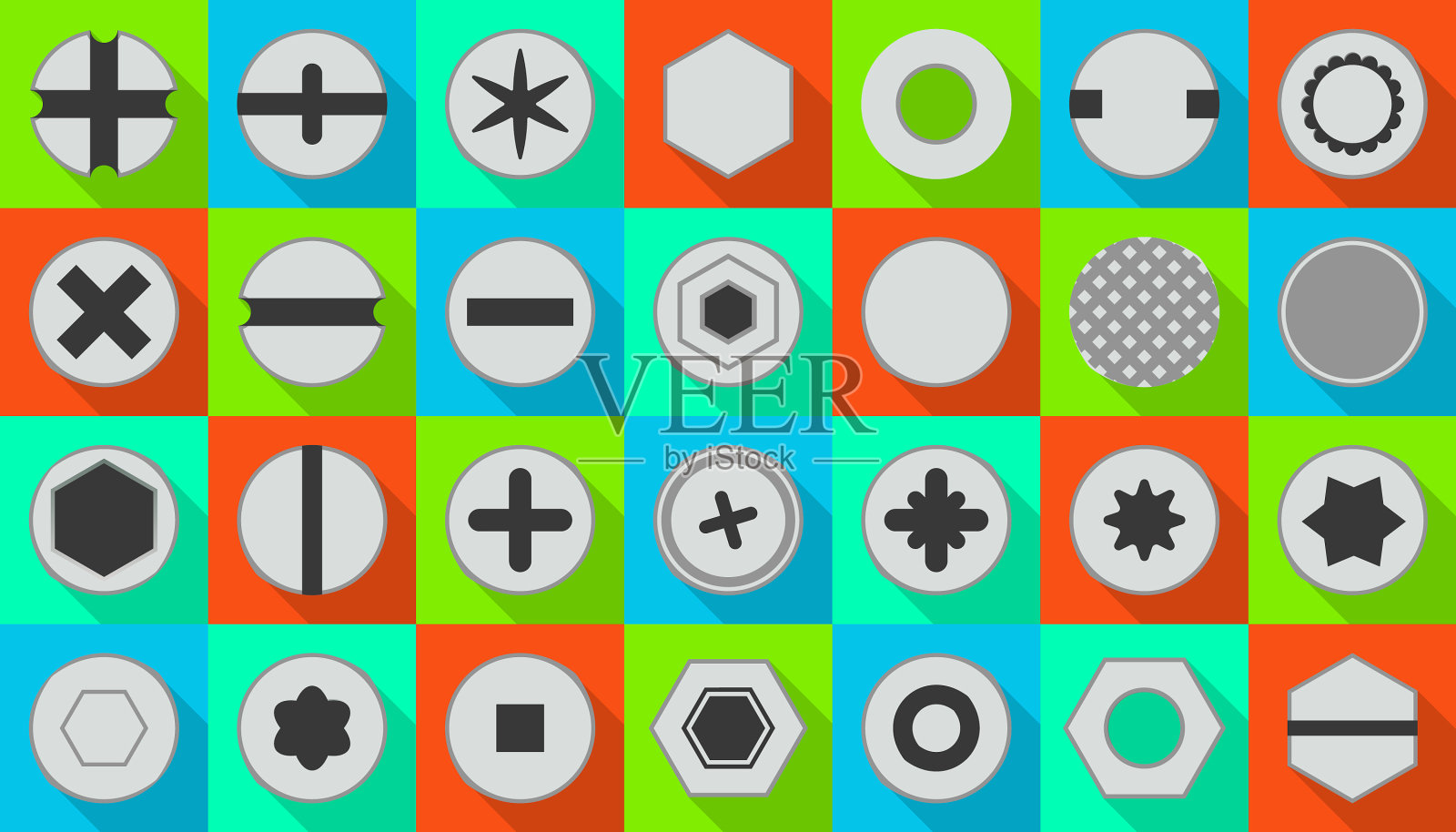 头紧固件平面设置图标隔离图标素材