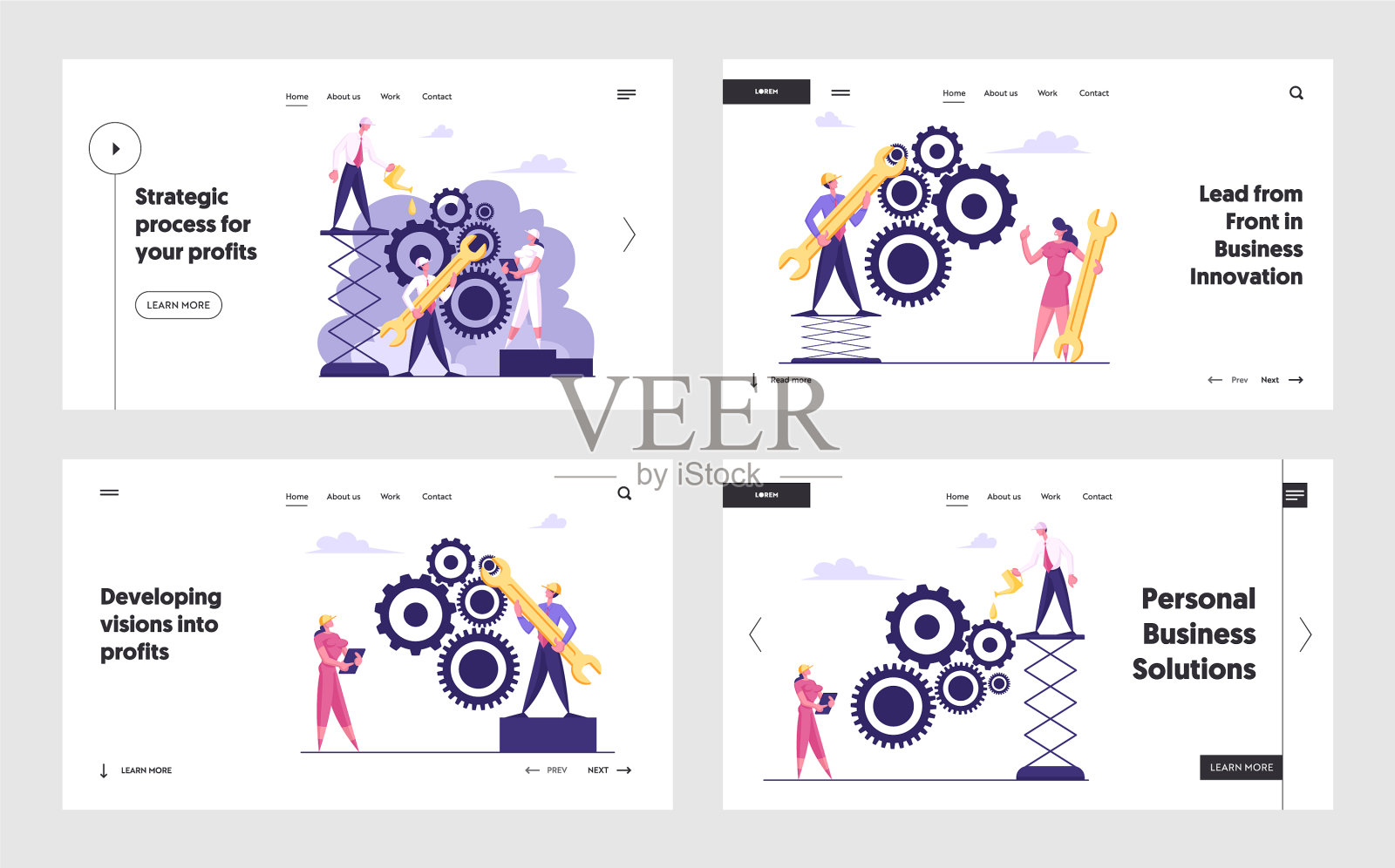 工作流程及团队合作插画图片素材