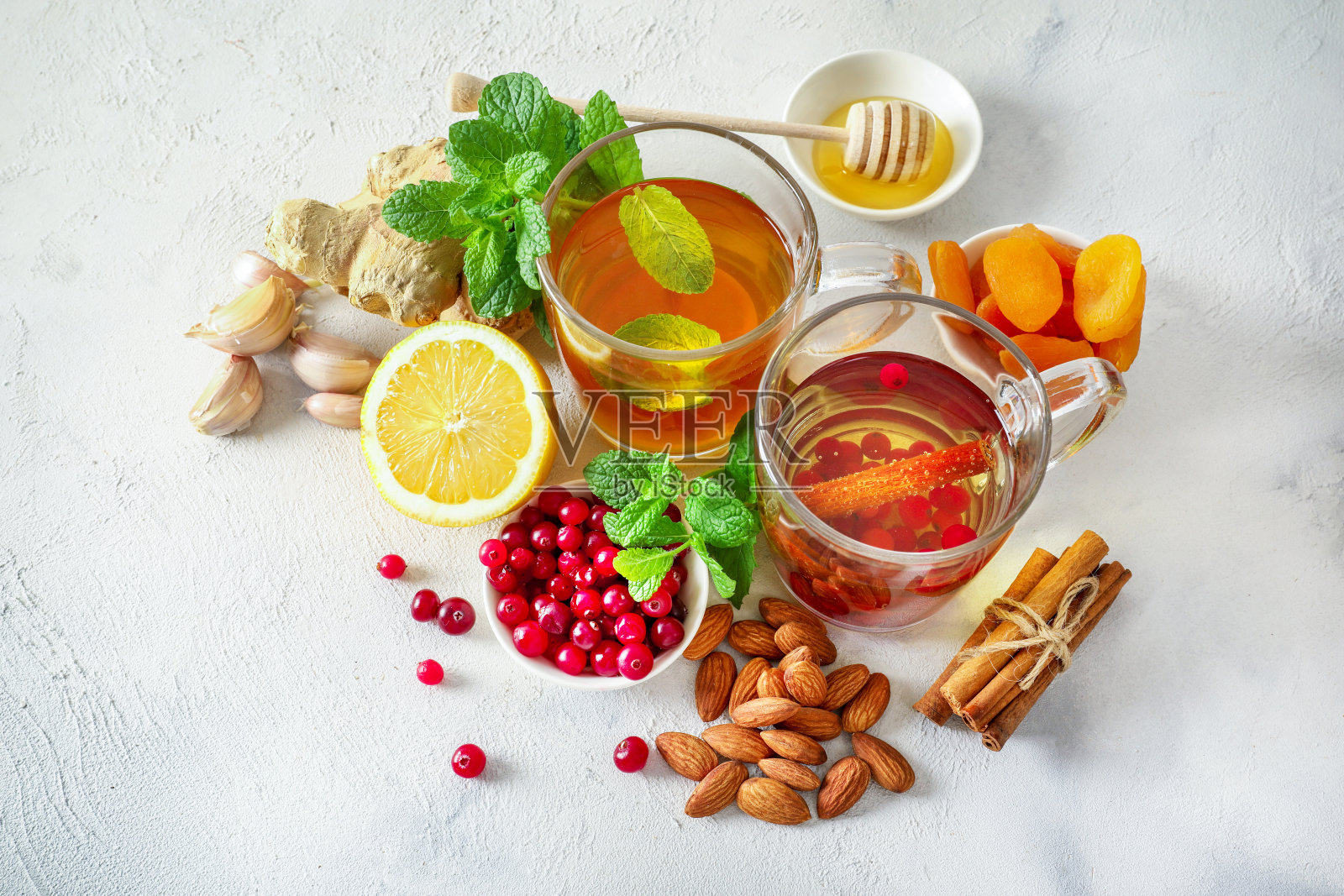 增强免疫力的各种健康天然产品照片摄影图片