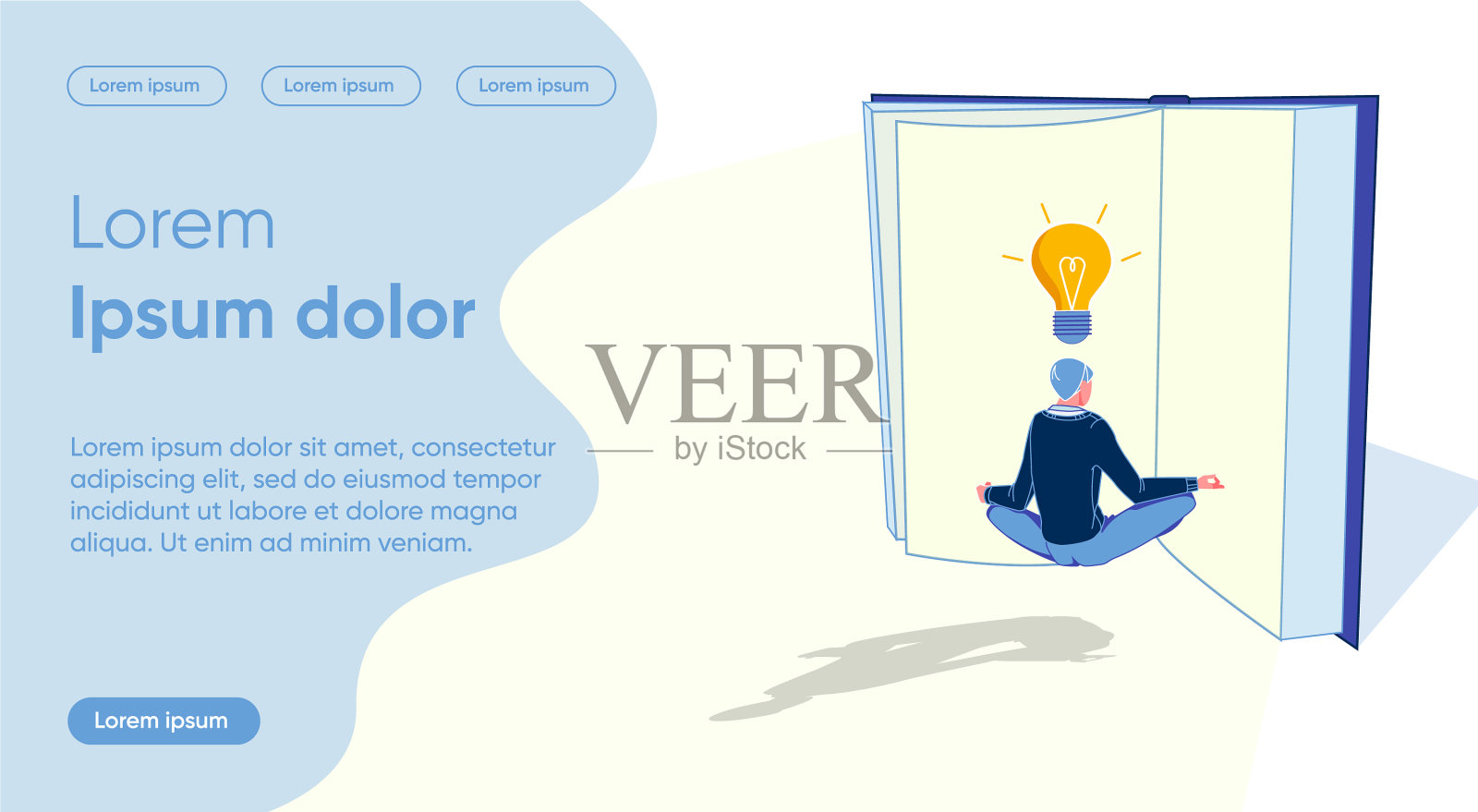 商人通过冥想来获得想法和灵感插画图片素材