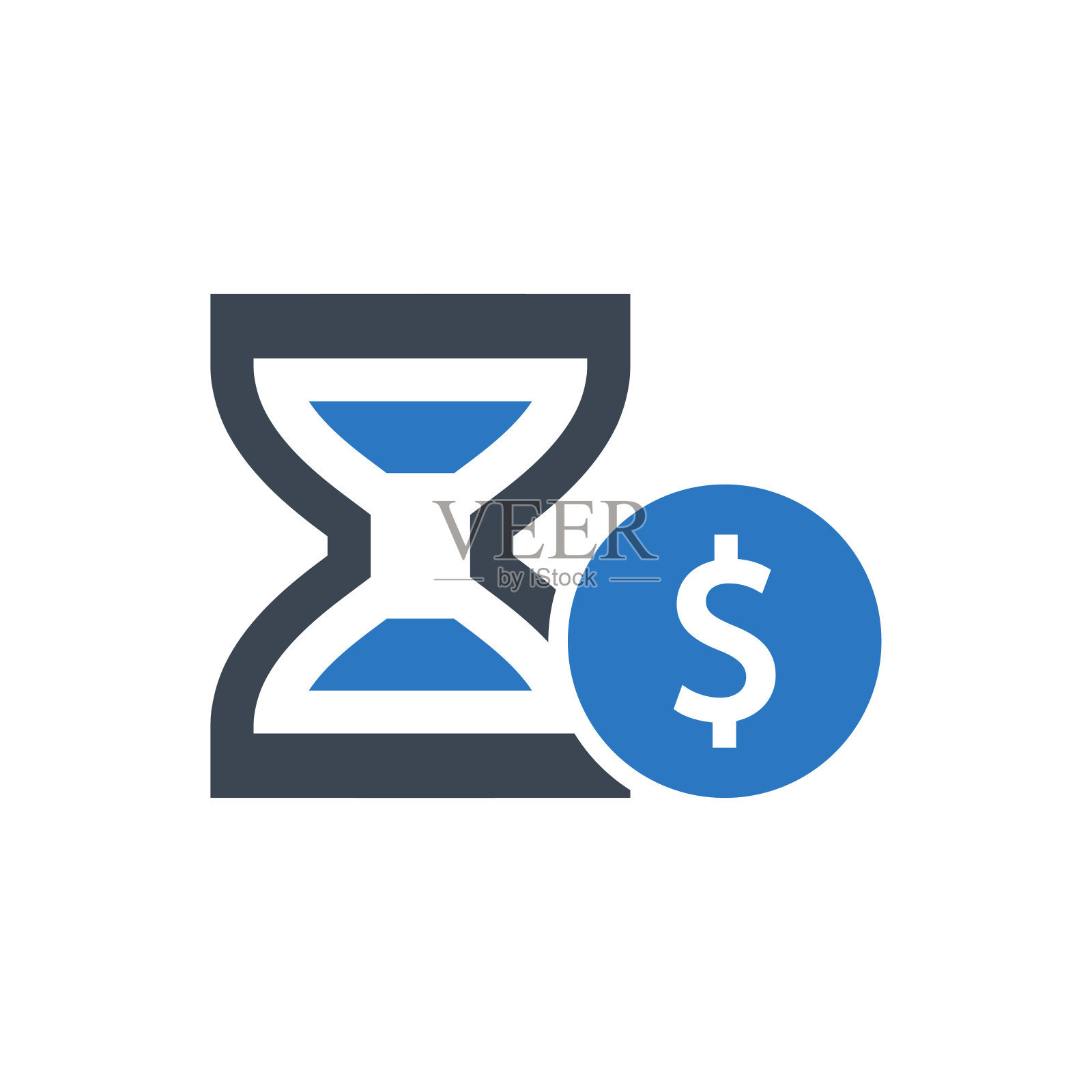 时间就是金钱Icon。截止日期,沙漏(矢量插图)插画图片素材