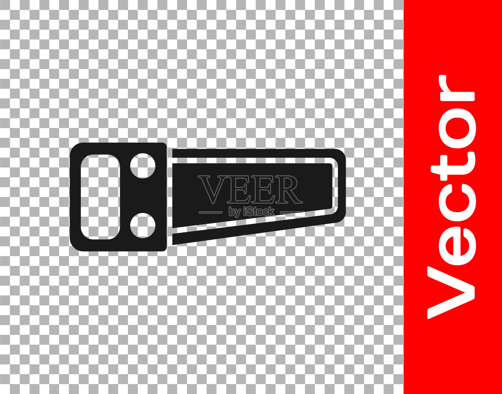 黑手看到图标孤立的透明背景。矢量图插画图片素材