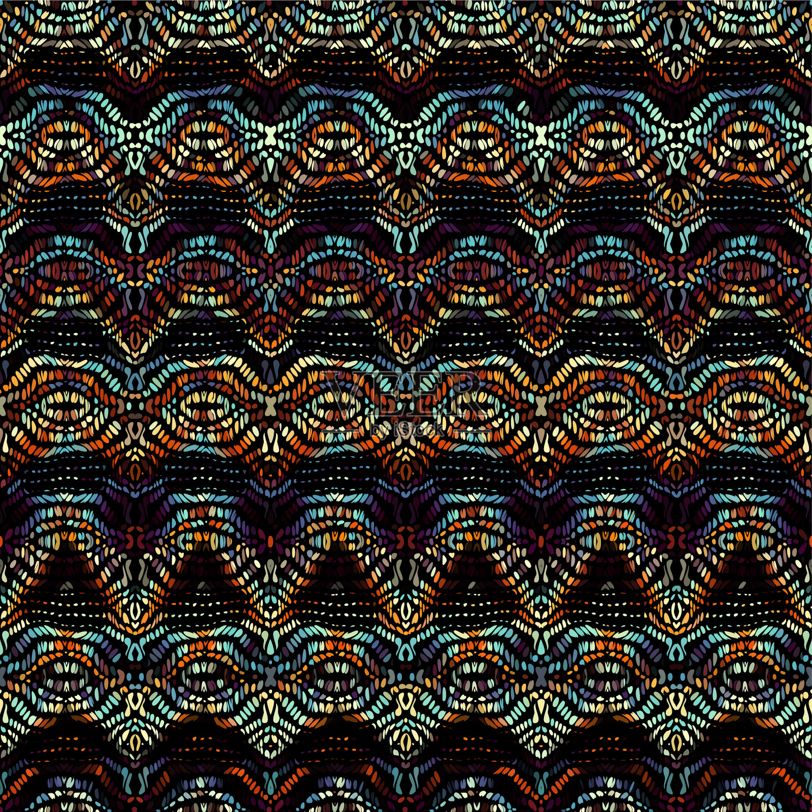 民族部落图案无缝的艺术形象插画图片素材