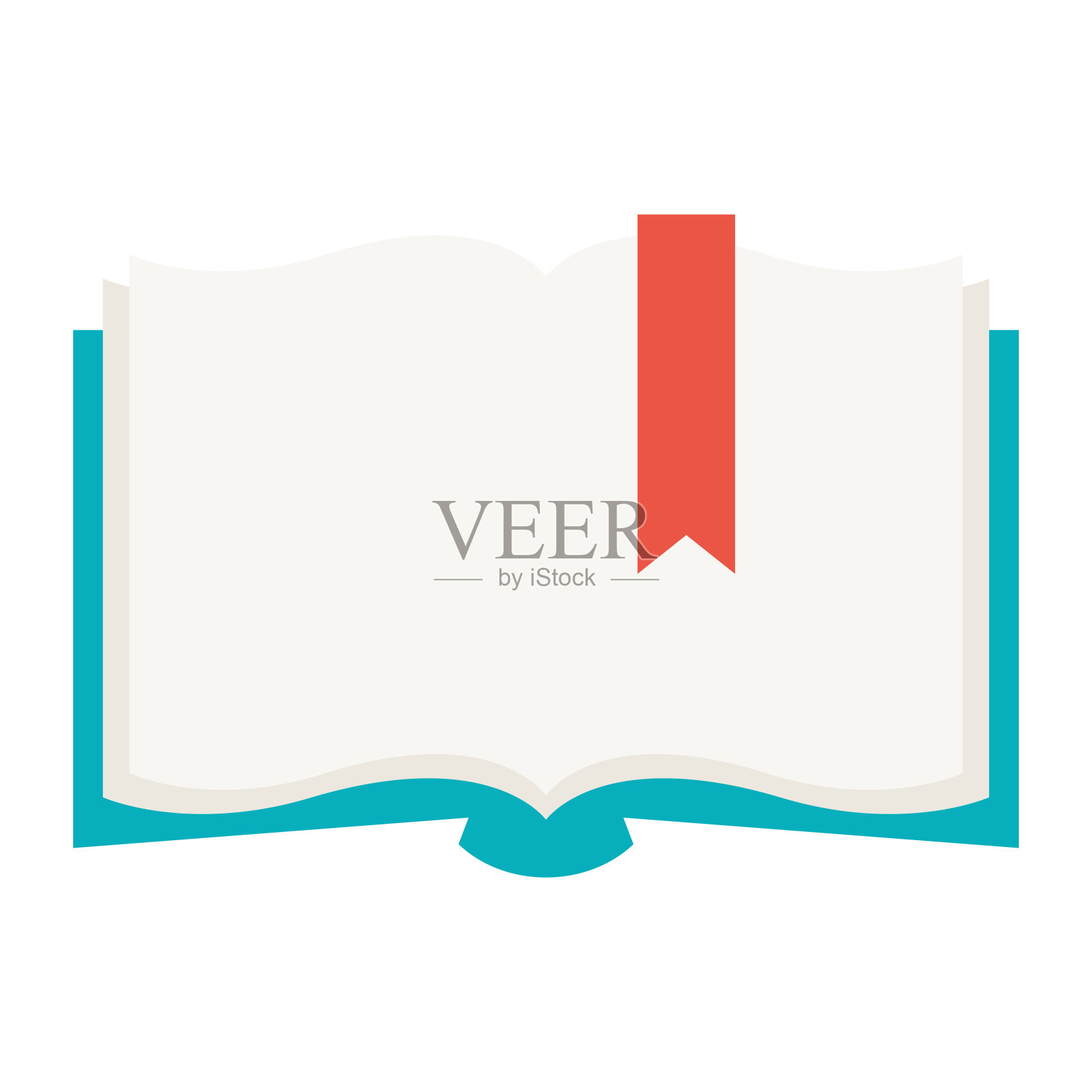 风格化的插图打开书。插画图片素材