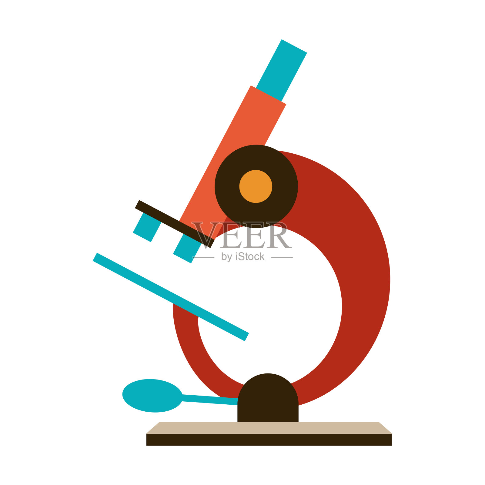 显微镜的风格化插图。插画图片素材