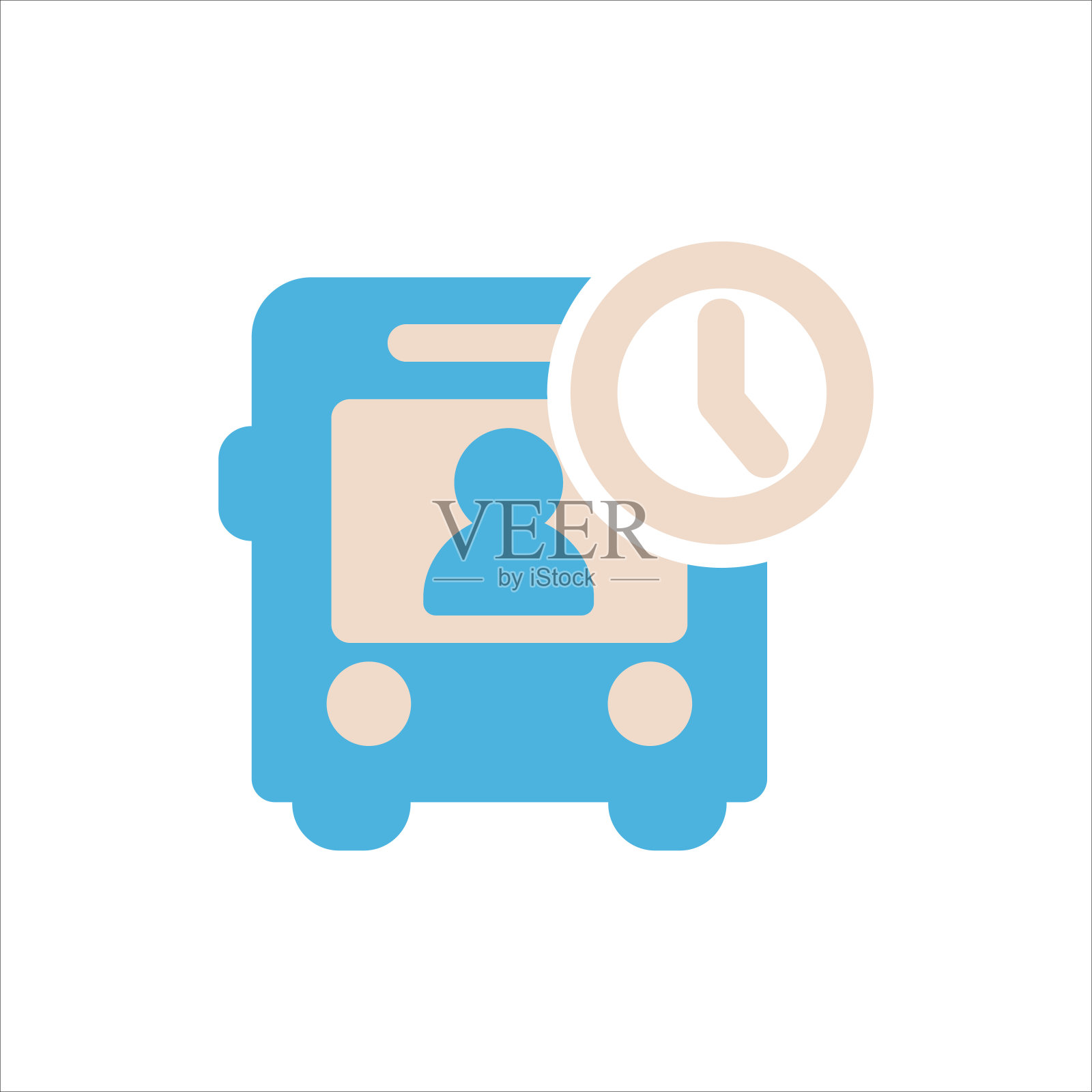 公交图标平面矢量标志设计新潮图标素材