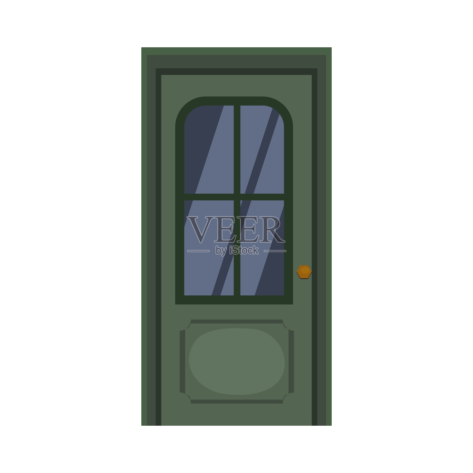 绿色门面玻璃设计元素图片