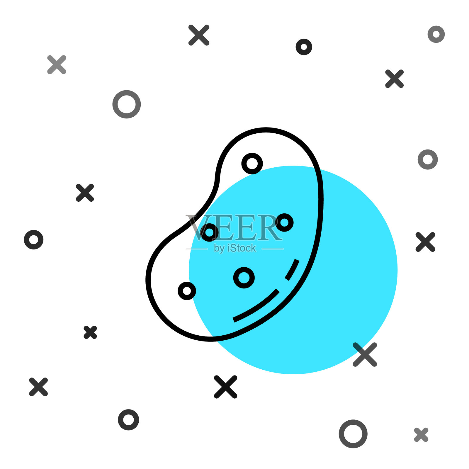 黑线土豆图标孤立在白色插画图片素材