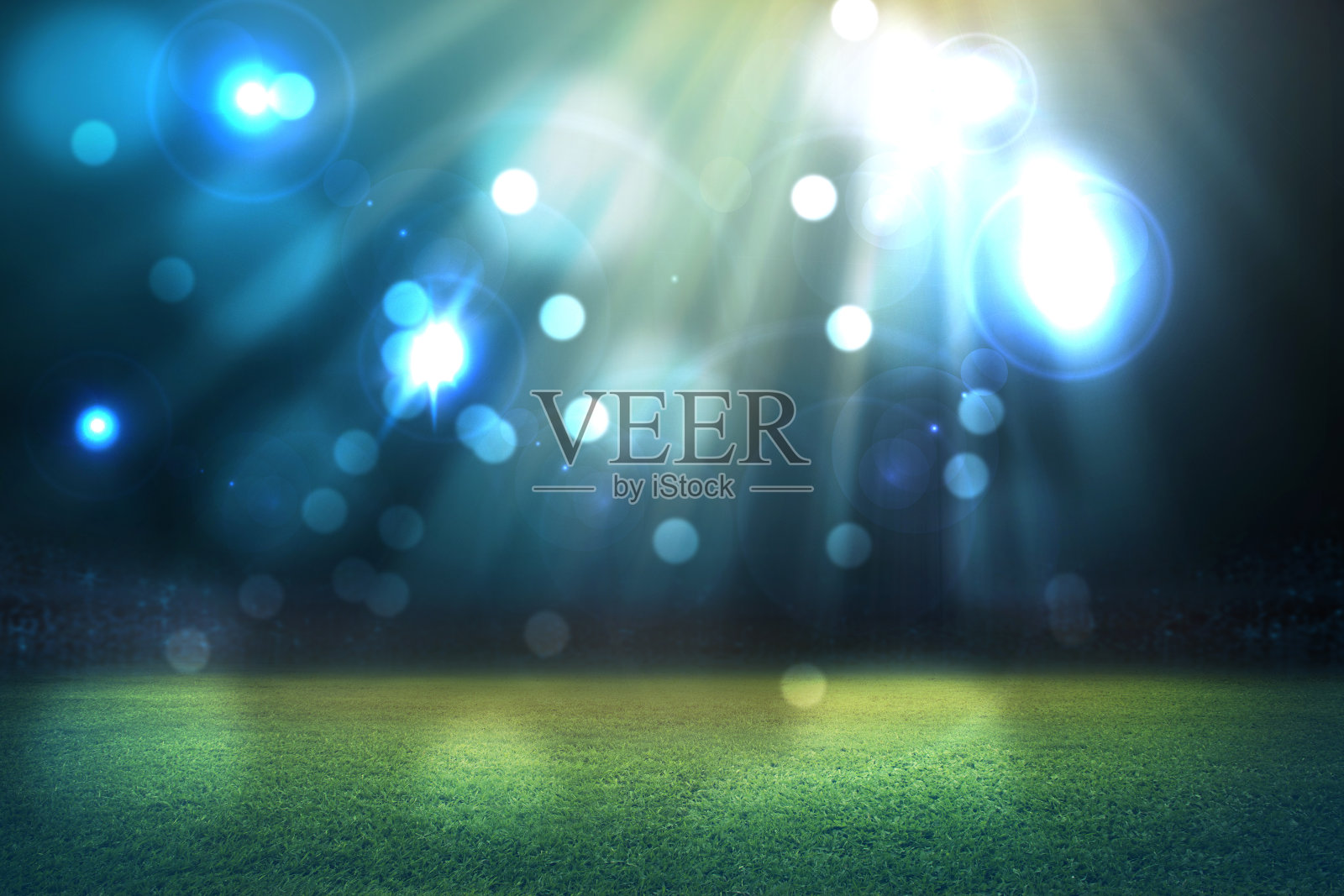 晚上的灯光和3D体育场照片摄影图片