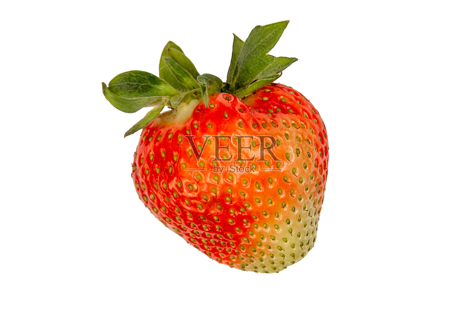 草莓单一浆果对象孤立在白色背景照片摄影图片